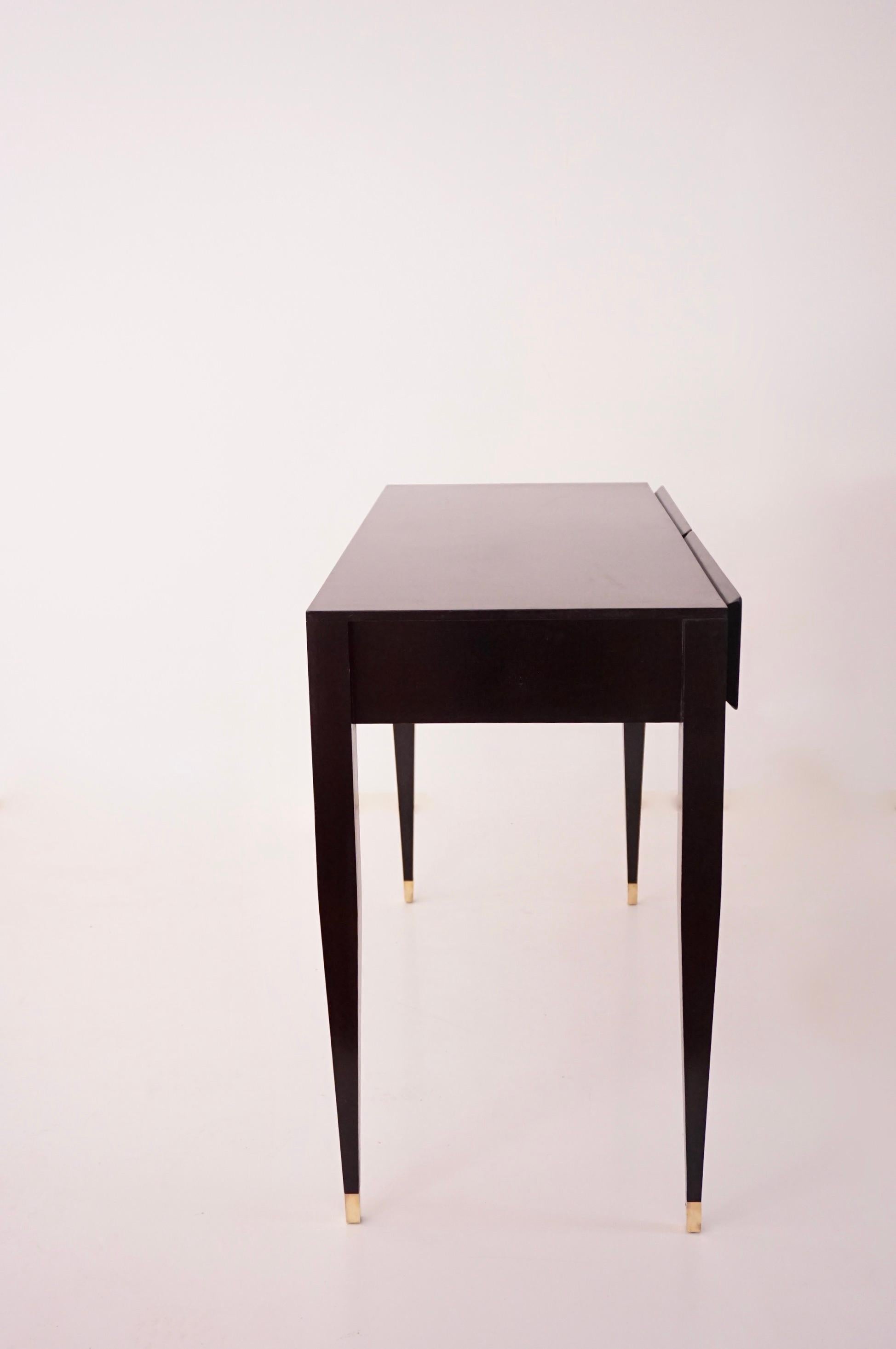 Paar schwarz lackierte Konsolen-Schminktische von Gio Ponti aus dem Hotel Royal, 1955 (Mitte des 20. Jahrhunderts) im Angebot