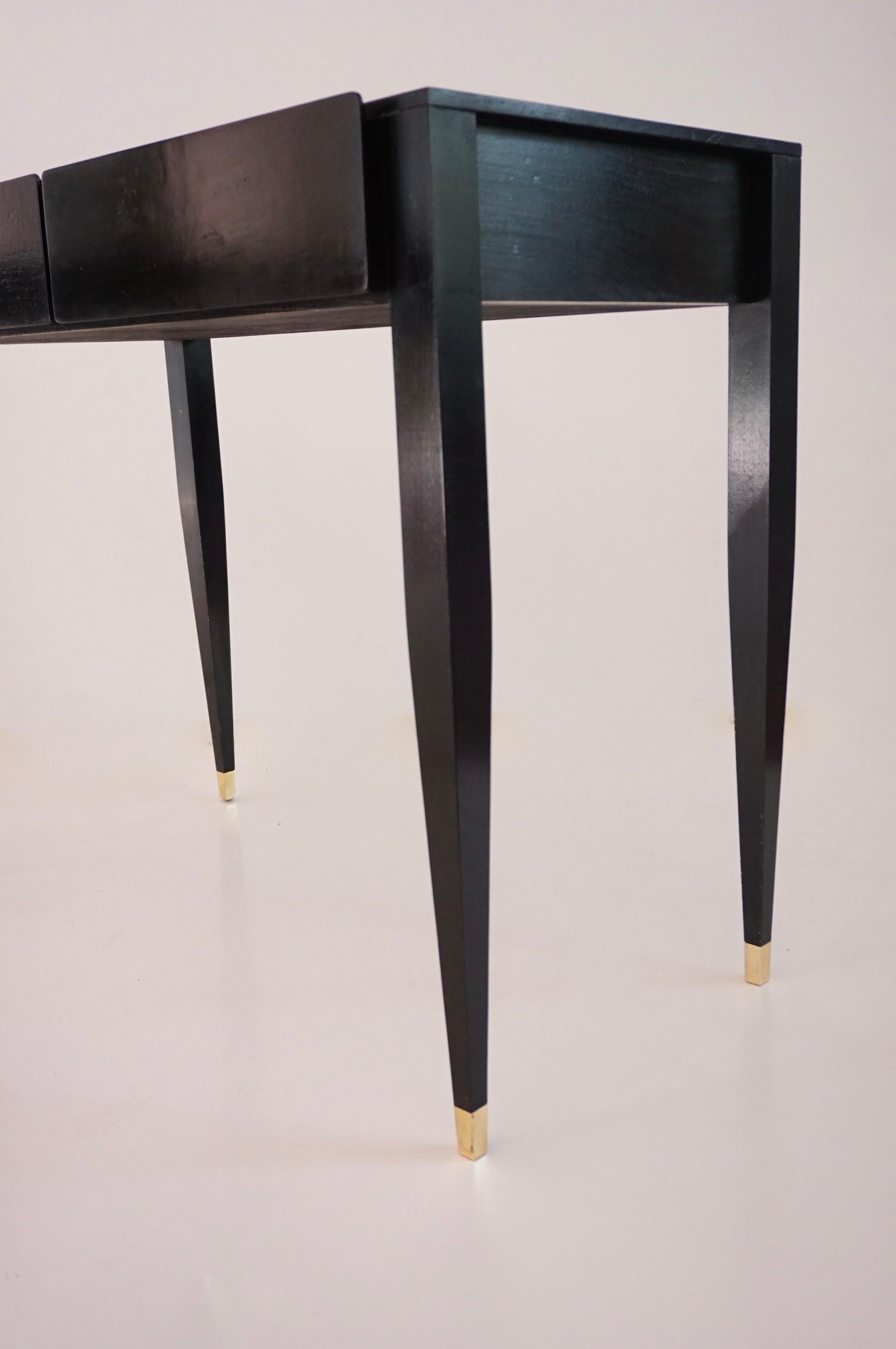 Paar schwarz lackierte Konsolen-Schminktische von Gio Ponti aus dem Hotel Royal, 1955 im Angebot 1