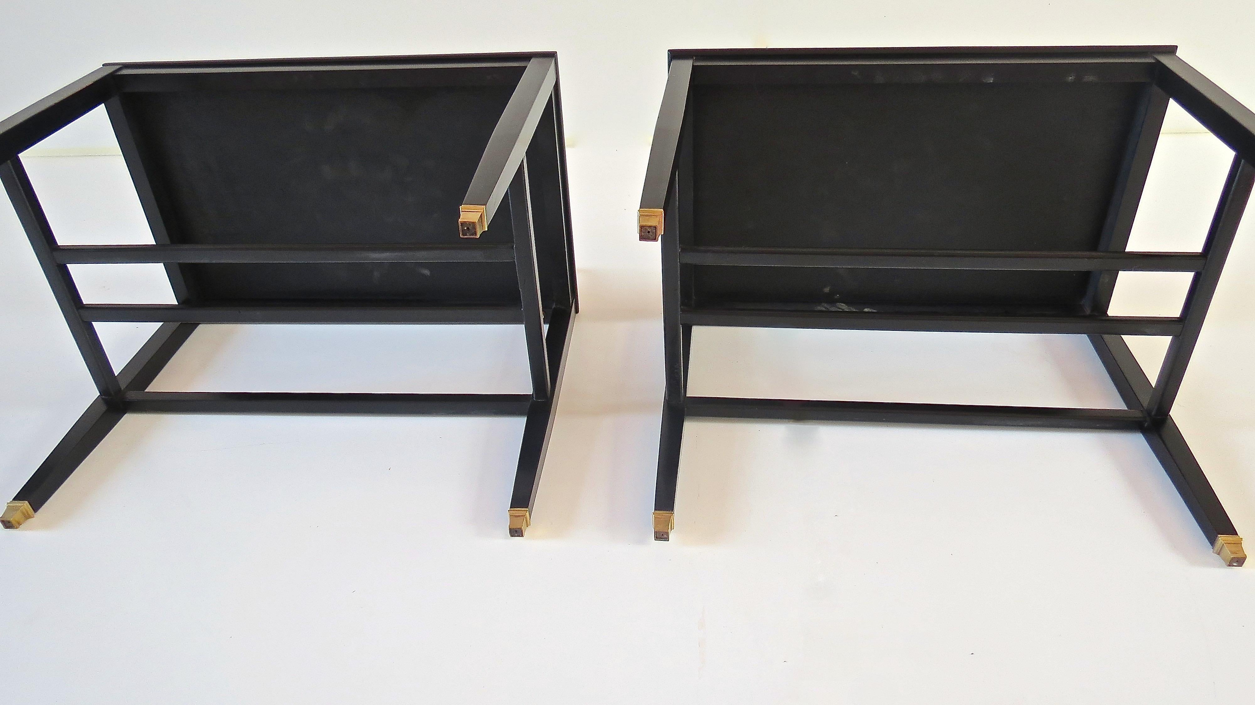 Pair of Gio Ponti Black Walnut Lacquered Side Tables from Hotel Royal Naples For Sale 12