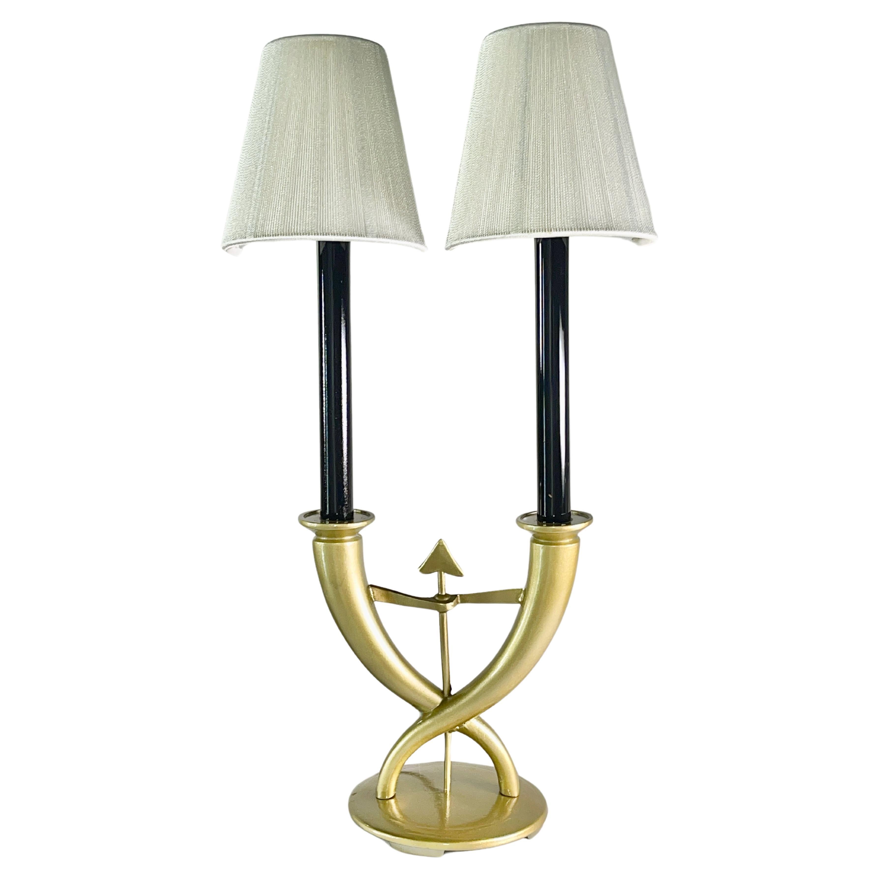Art Deco Pair of Gio Ponti Candelabra Fleche Lamps For Sale