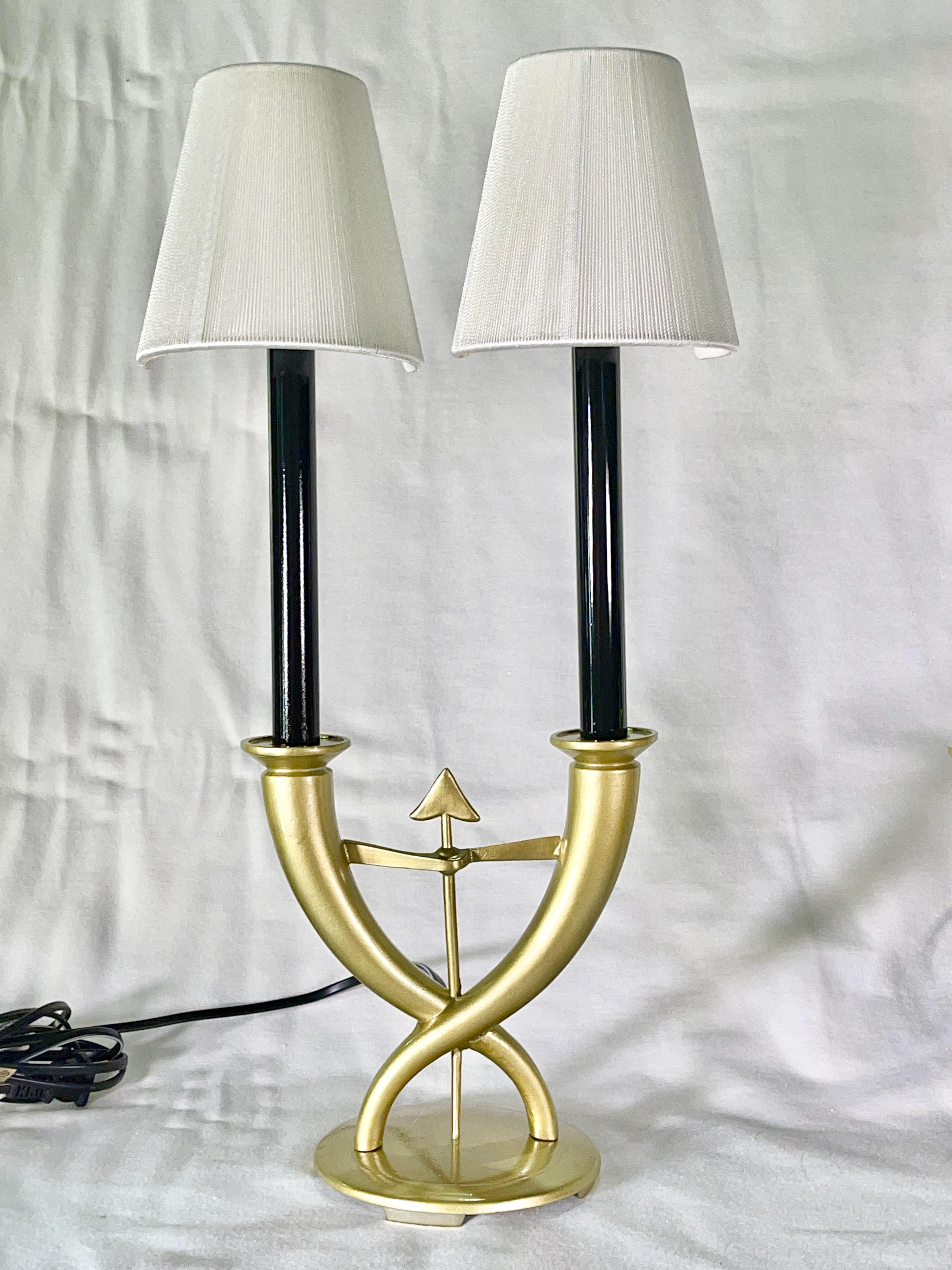 Pair of Gio Ponti Candelabra Fleche Lamps In Good Condition For Sale In Hanover, MA