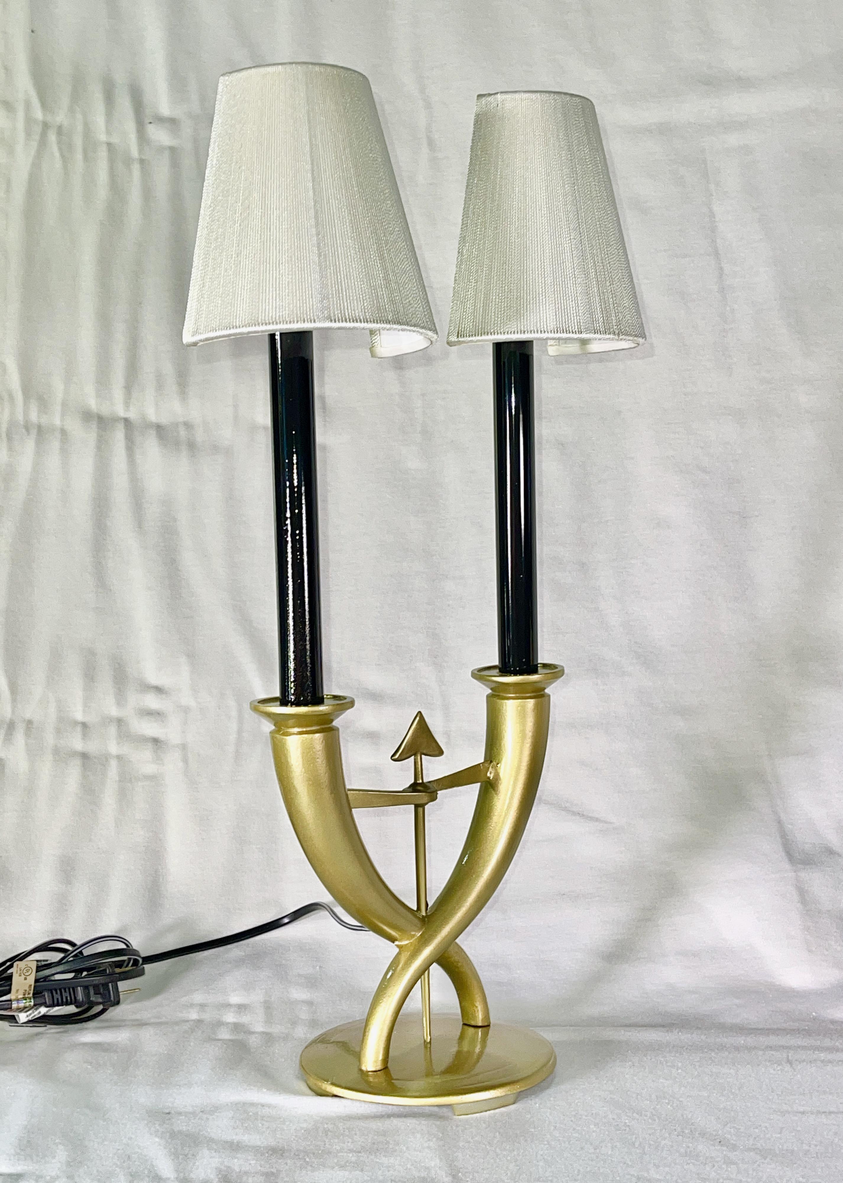 Mid-20th Century Pair of Gio Ponti Candelabra Fleche Lamps For Sale