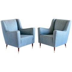 Pair of Gio Ponti 
Conte Grande
 Armchairs, Late 1940s