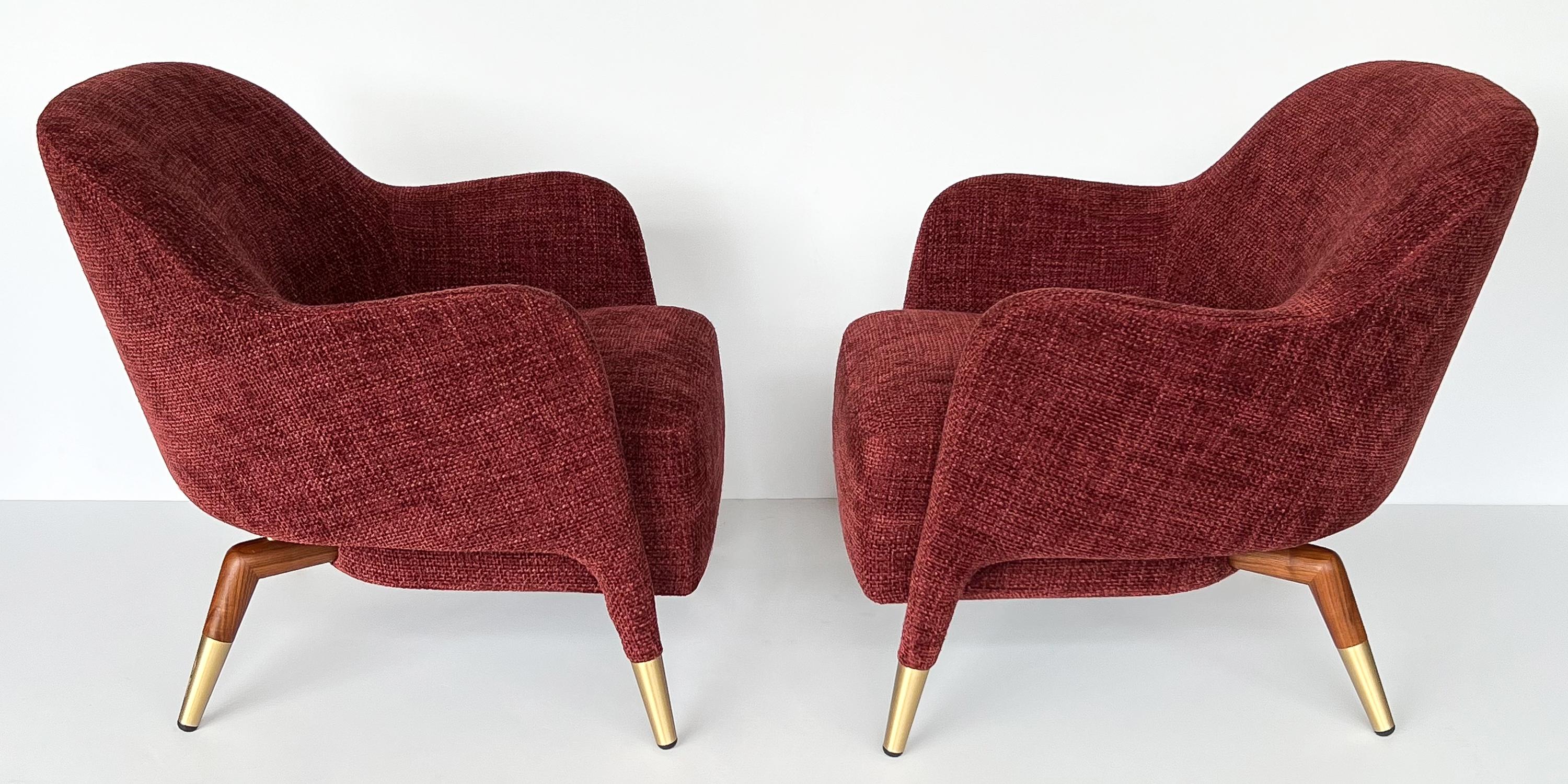 Mid-Century Modern Pair of Gio Ponti D.151.4 Molteni & C Lounge Chairs