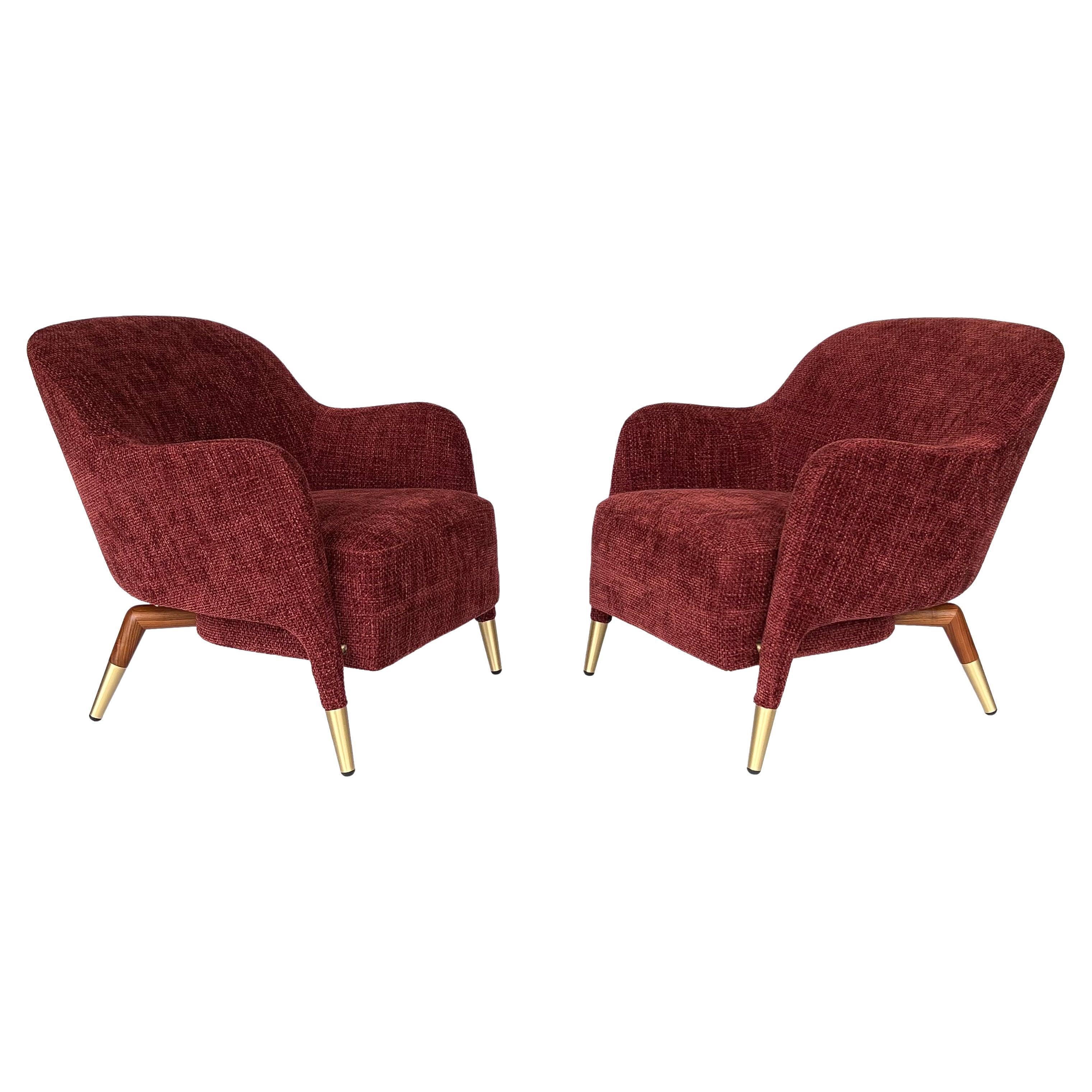 Pair of Gio Ponti D.151.4 Molteni & C Lounge Chairs
