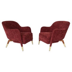 Pair of Gio Ponti D.151.4 Molteni & C Lounge Chairs