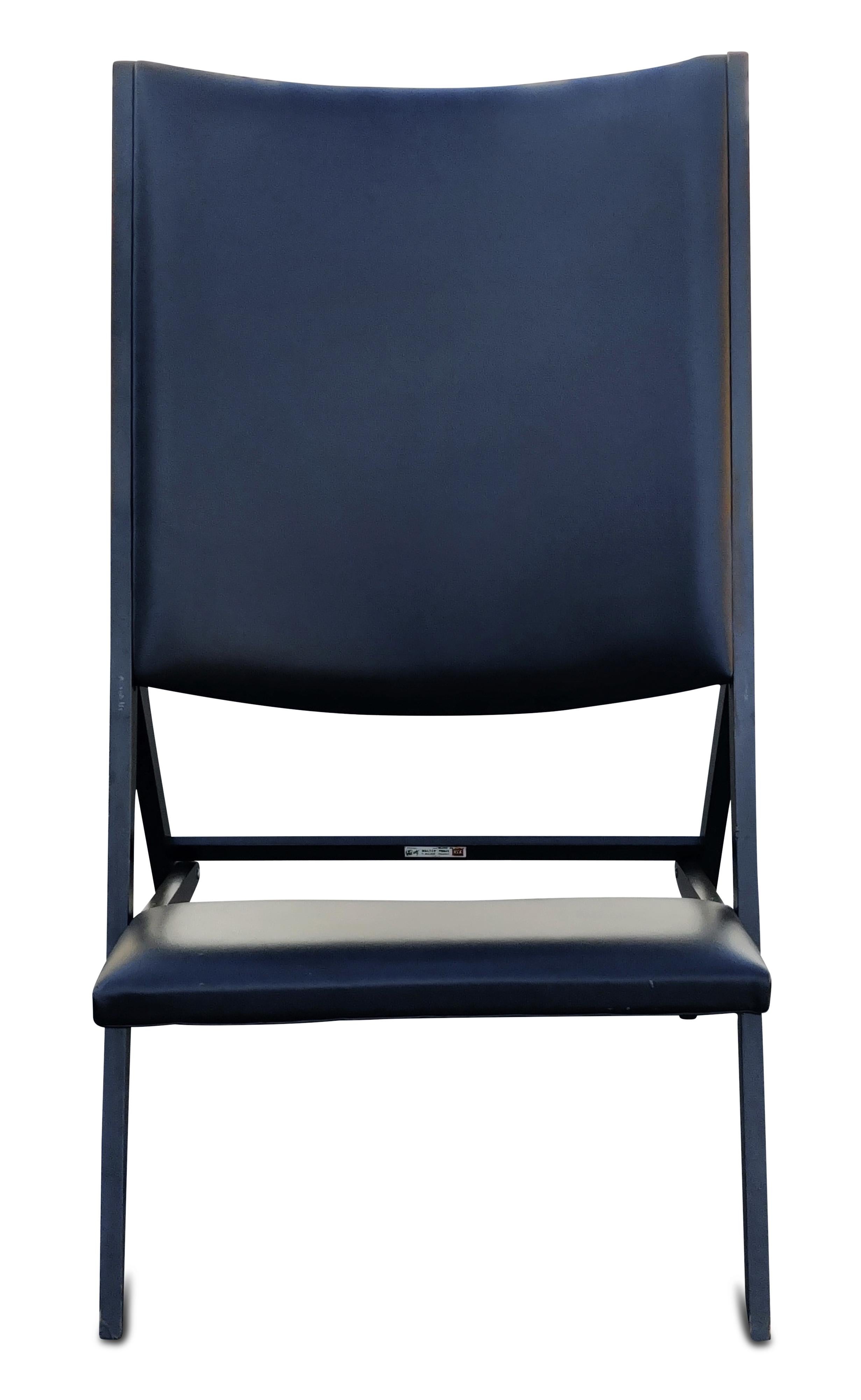Italian Pair of Gio Ponti for Walter Ponti Gabriella Folding Chairs Model D.270.2 Black For Sale