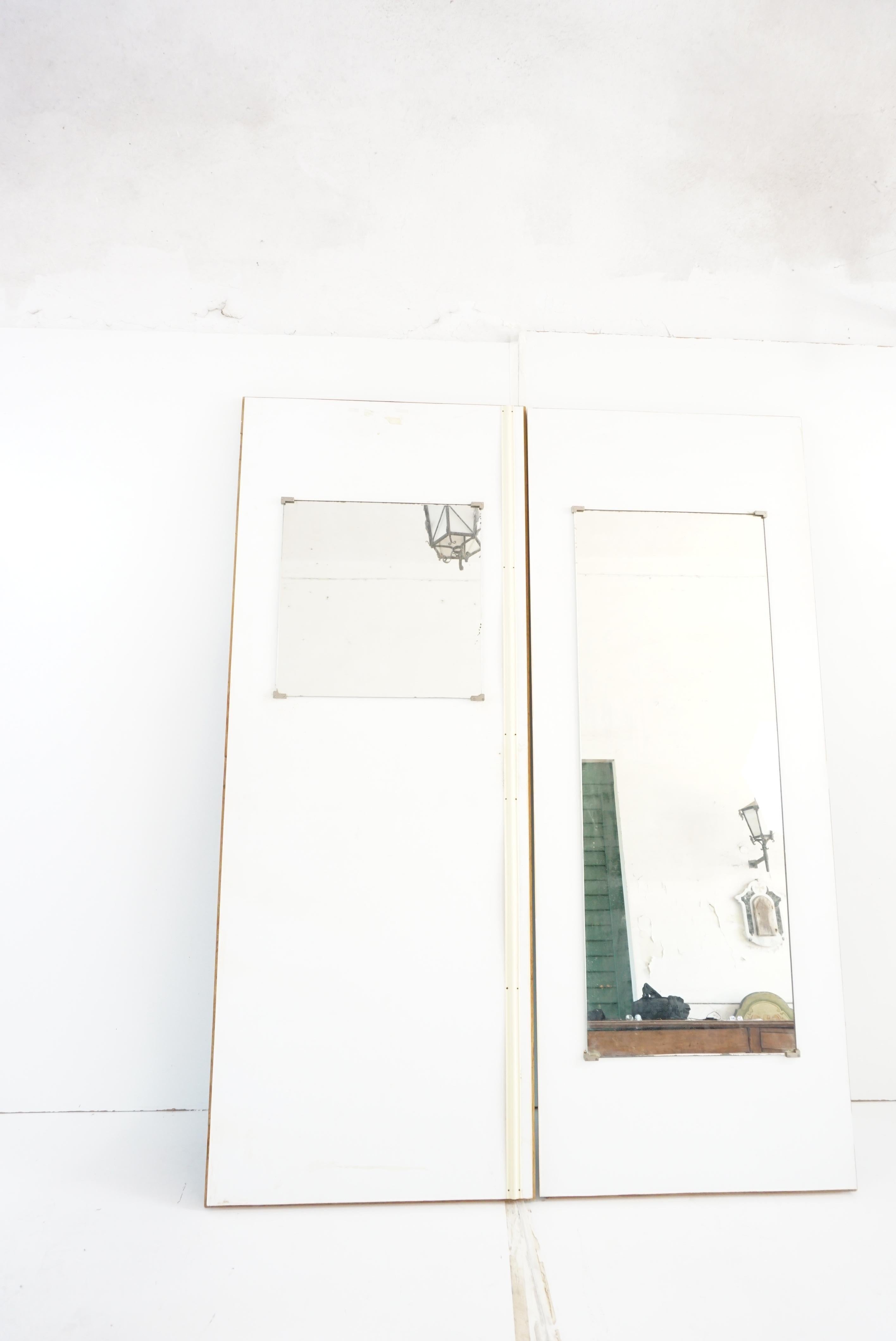 pair of GIO PONTI laminate wall cupboard doors with mirrors Hotel PdP Rome, 1964 For Sale 4