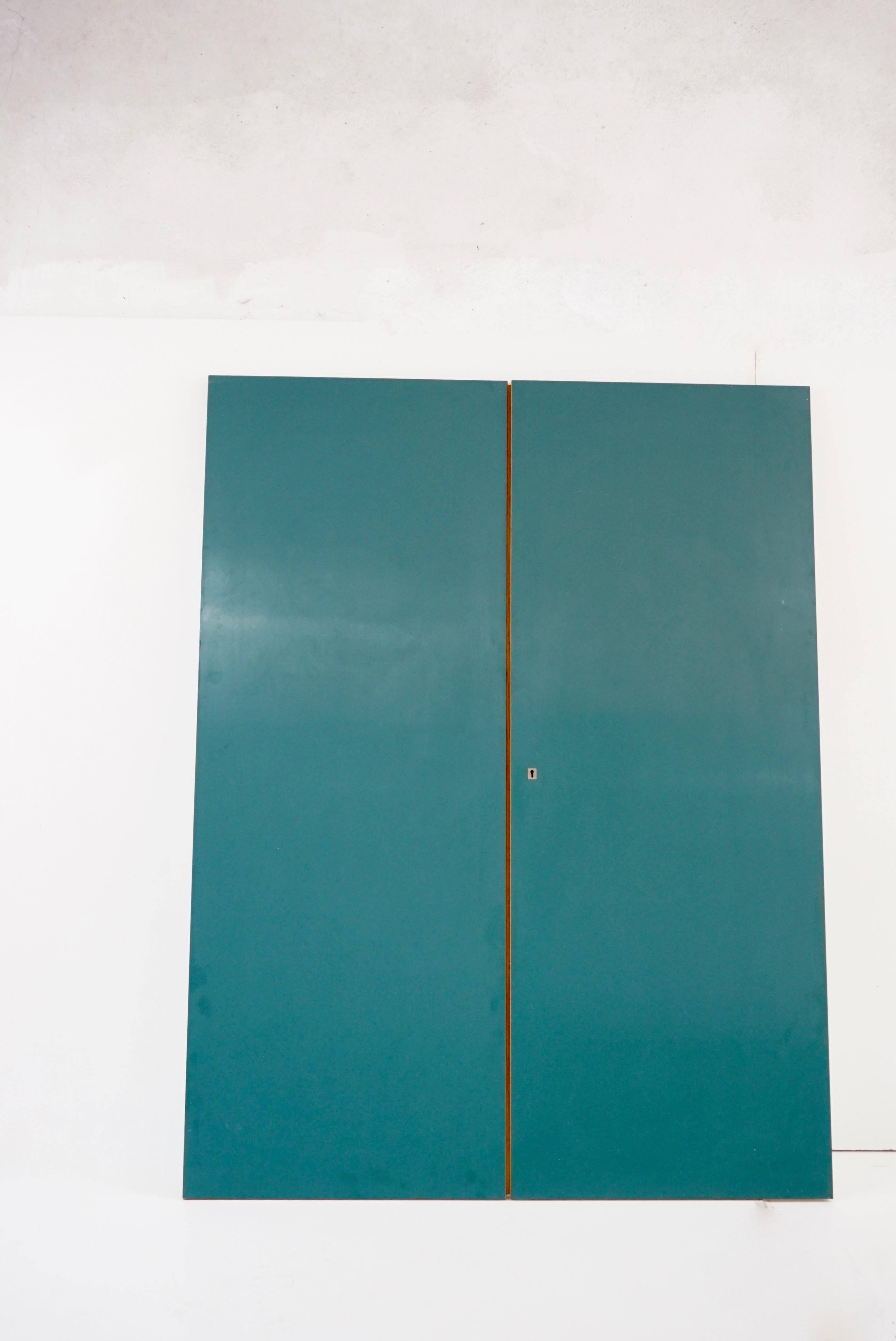 Italian pair of GIO PONTI laminate wall cupboard doors with mirrors Hotel PdP Rome, 1964 For Sale