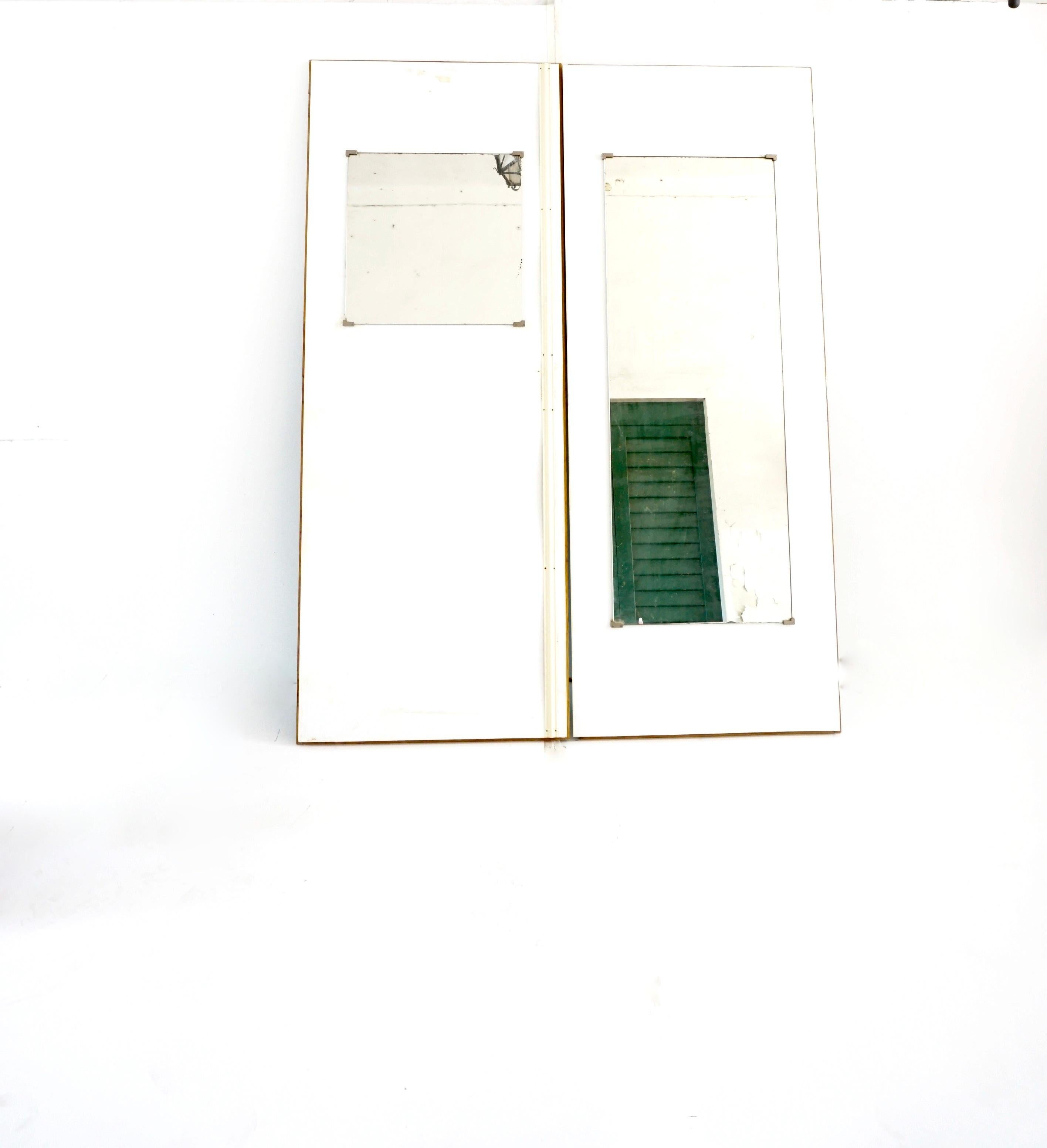 pair of GIO PONTI laminate wall cupboard doors with mirrors Hotel PdP Rome, 1964 For Sale 3