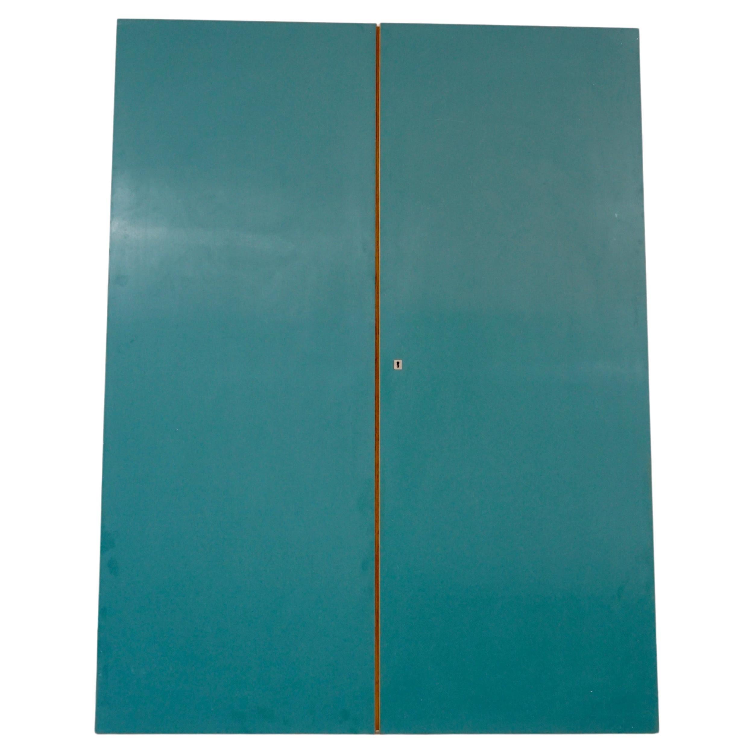 pair of GIO PONTI laminate wall cupboard doors with mirrors Hotel PdP Rome, 1964 For Sale