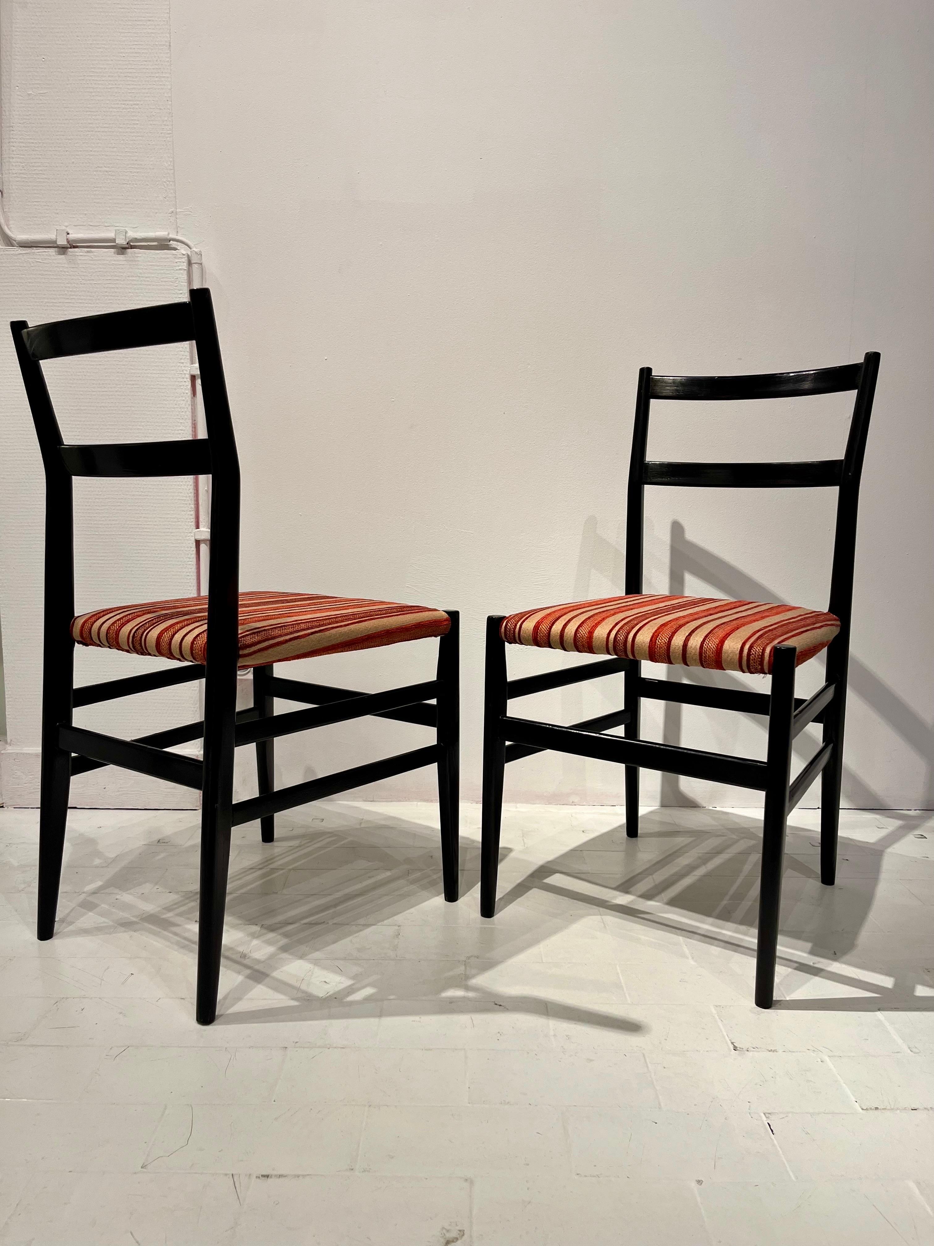 Pair of Leggera black chairs model 