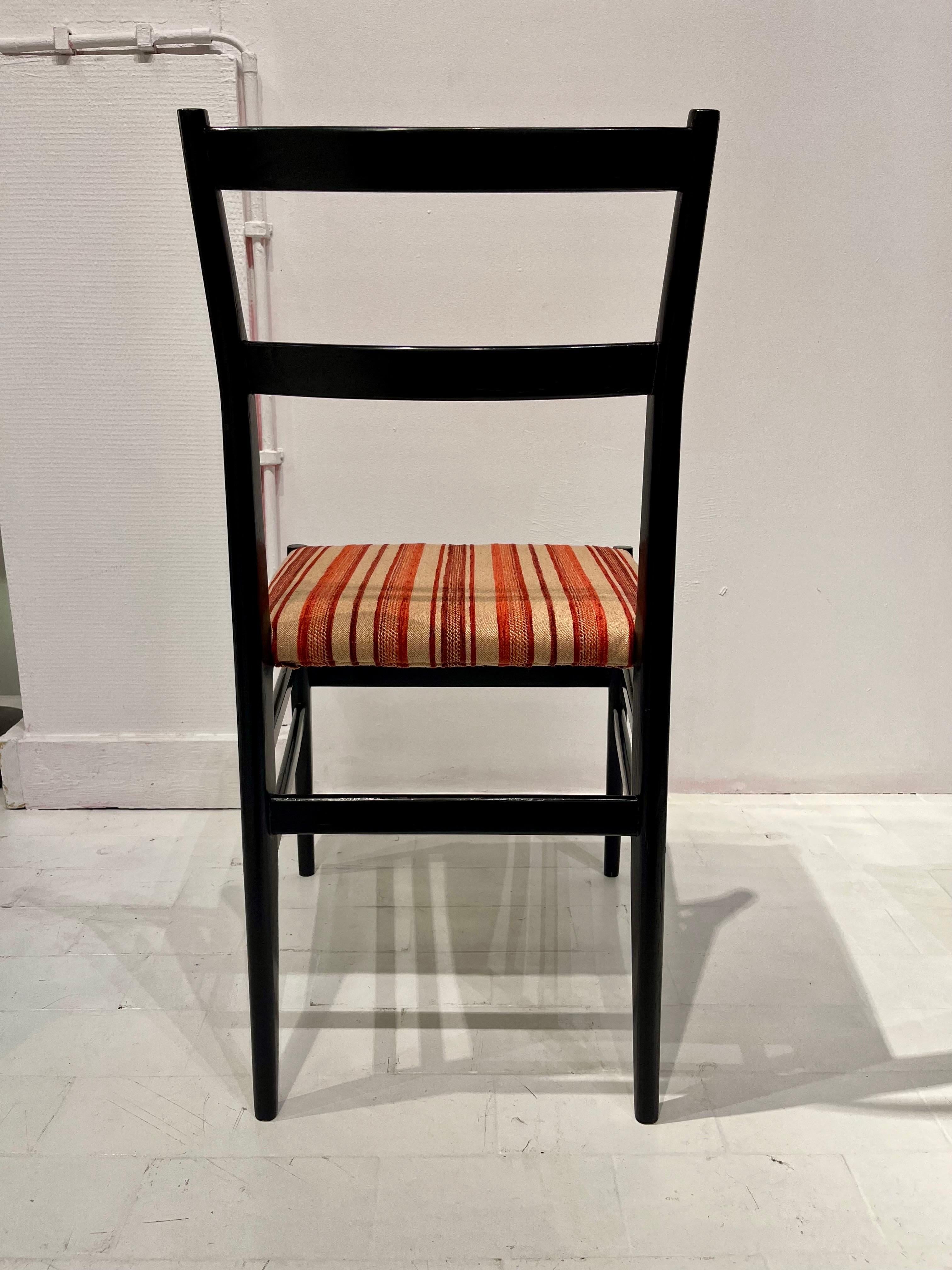 Fabric Pair of Gio Ponti Leggera Chairs, 1950s