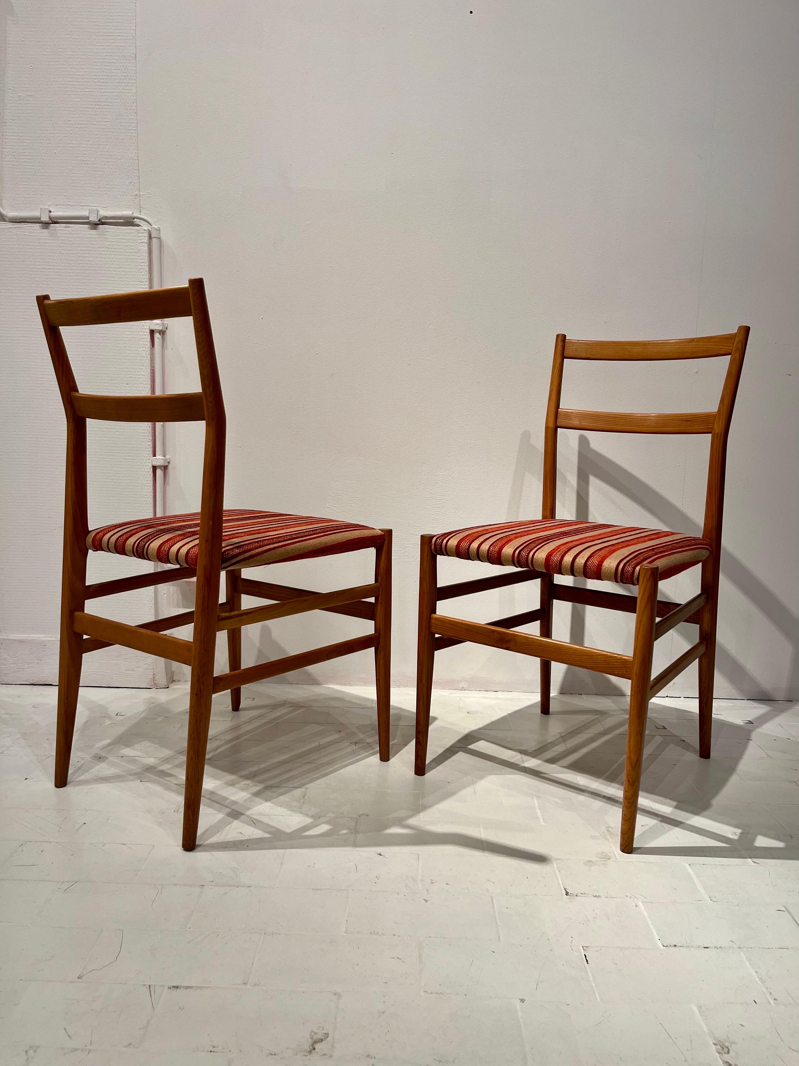 Italian Pair of Gio Ponti Leggera Chairs, 1954