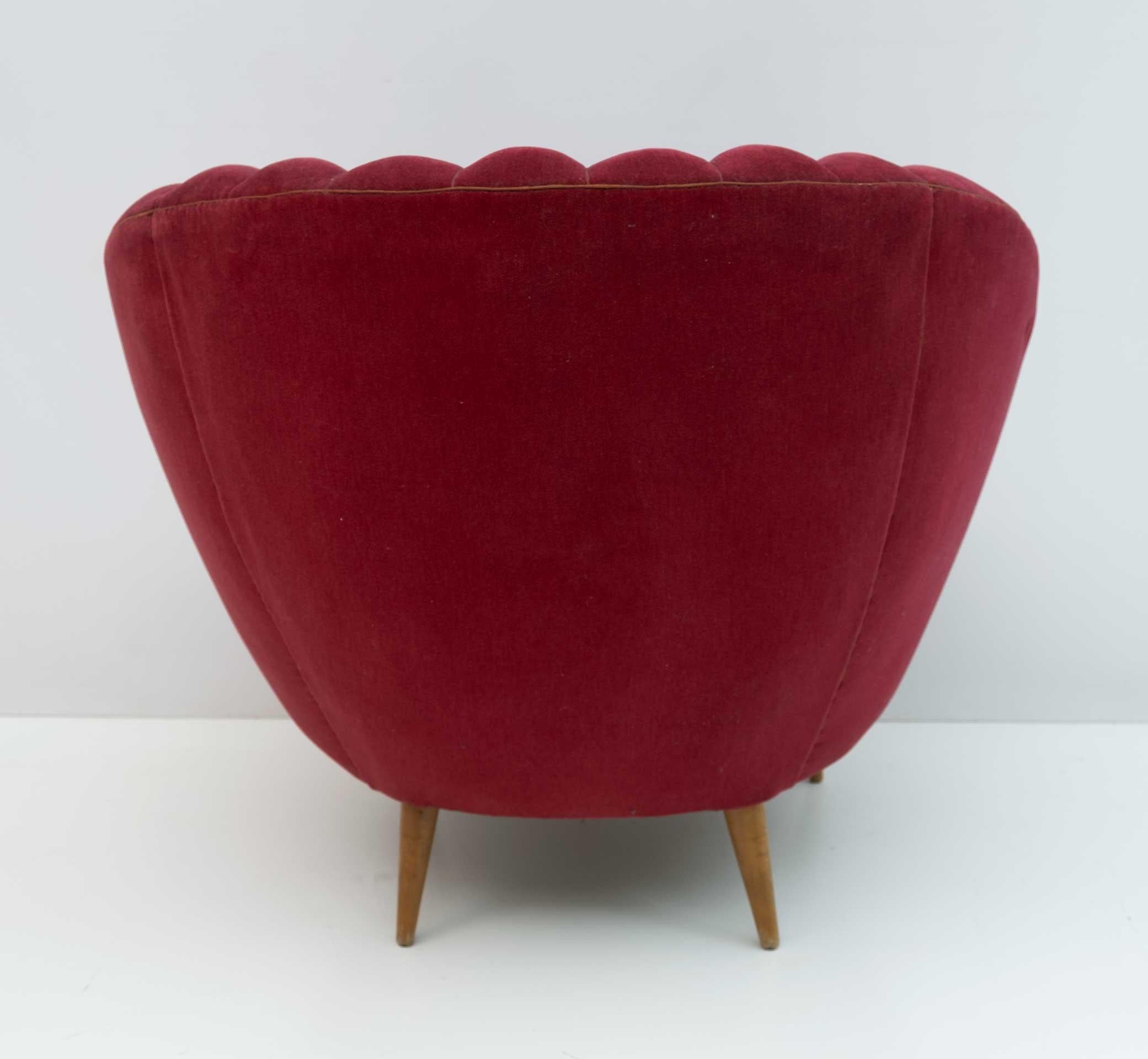 Moderne italienische Sessel von Gio Ponti aus der Mitte des Jahrhunderts von ISA Bergamo, 50er Jahre, Paar im Angebot 3