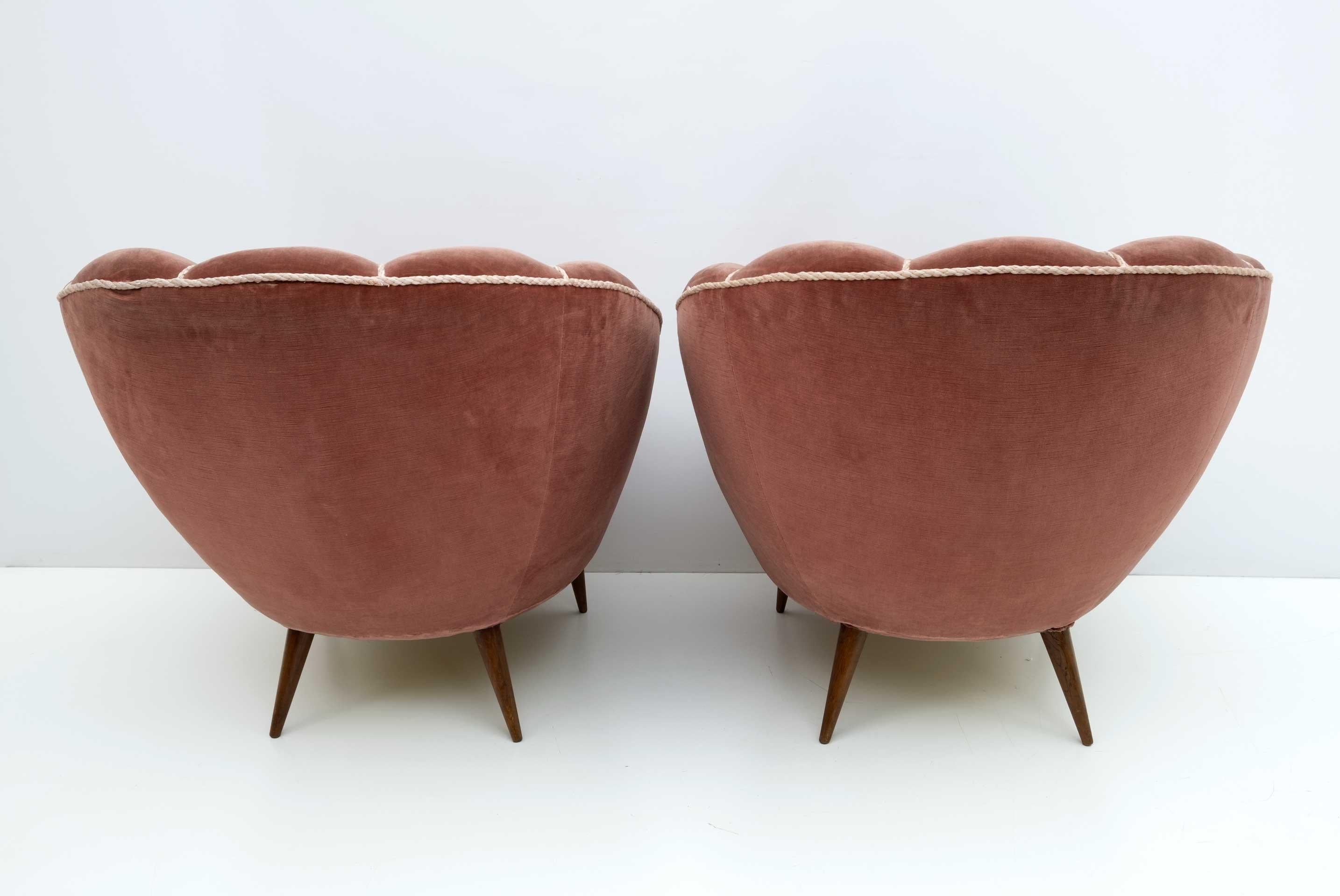 Paire de fauteuils italiens de Gio Ponti de style mi-siècle moderne par ISA Bergamo, années 50 en vente 6