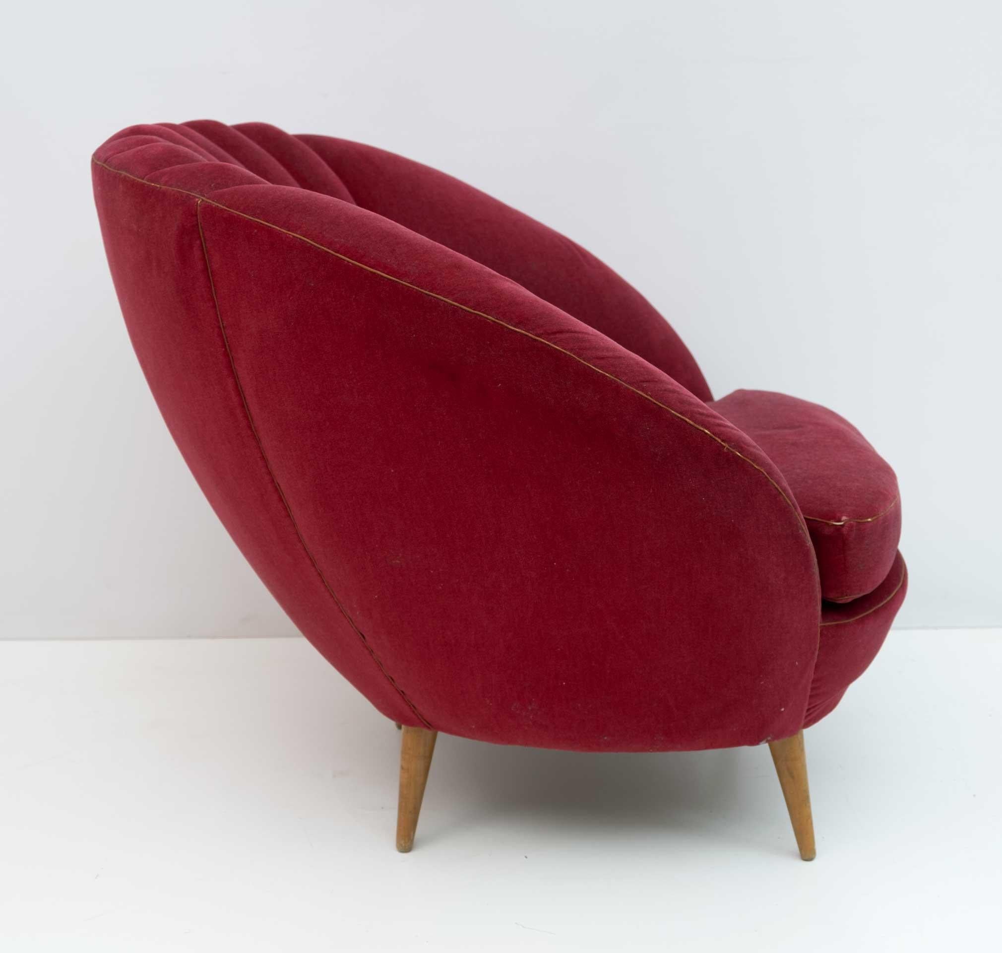 Moderne italienische Sessel von Gio Ponti aus der Mitte des Jahrhunderts von ISA Bergamo, 50er Jahre, Paar im Angebot 2