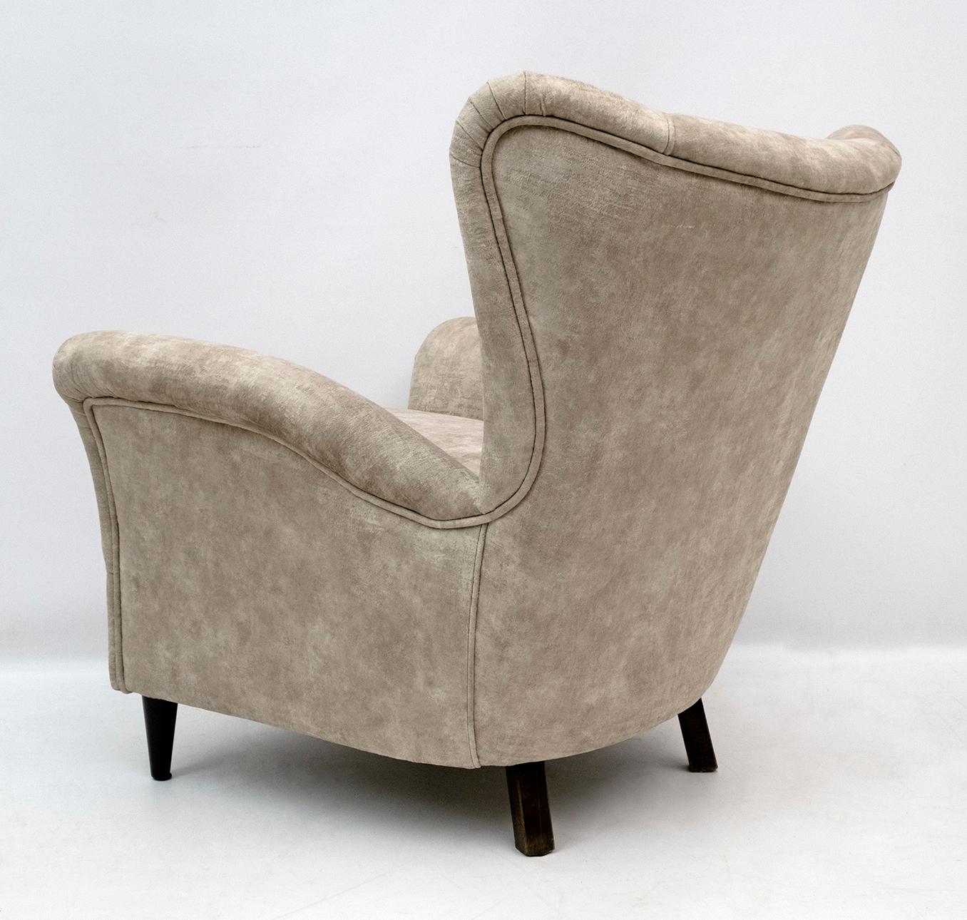 Paire de fauteuils en velours vintage italiens de Gio Ponti, de style mi-siècle moderne, pour ISA en vente 4