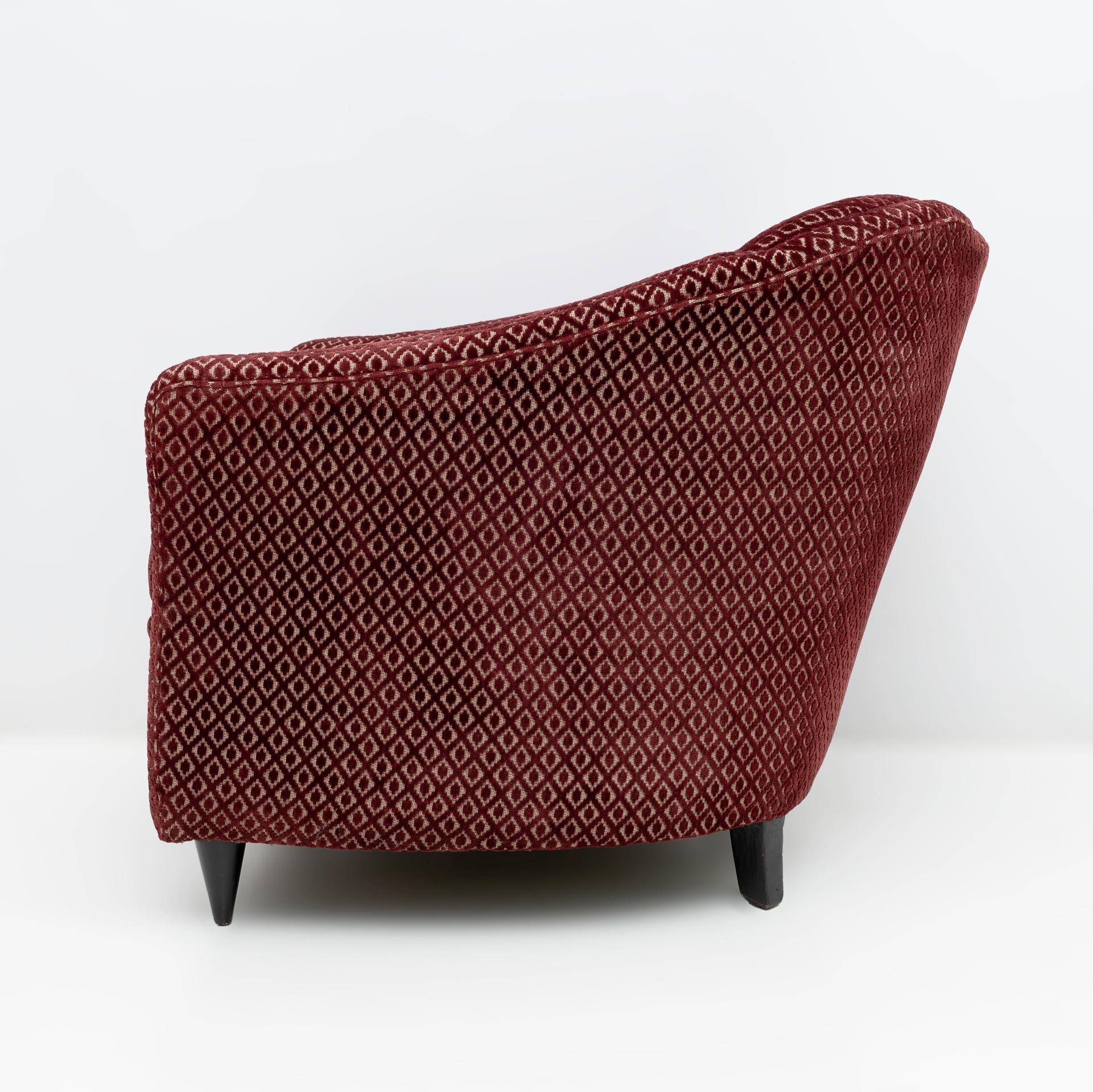 Pair of Gio Ponti Mid-Century Modern Velvet Armchairs for Casa e Giardino, 1950s For Sale 5