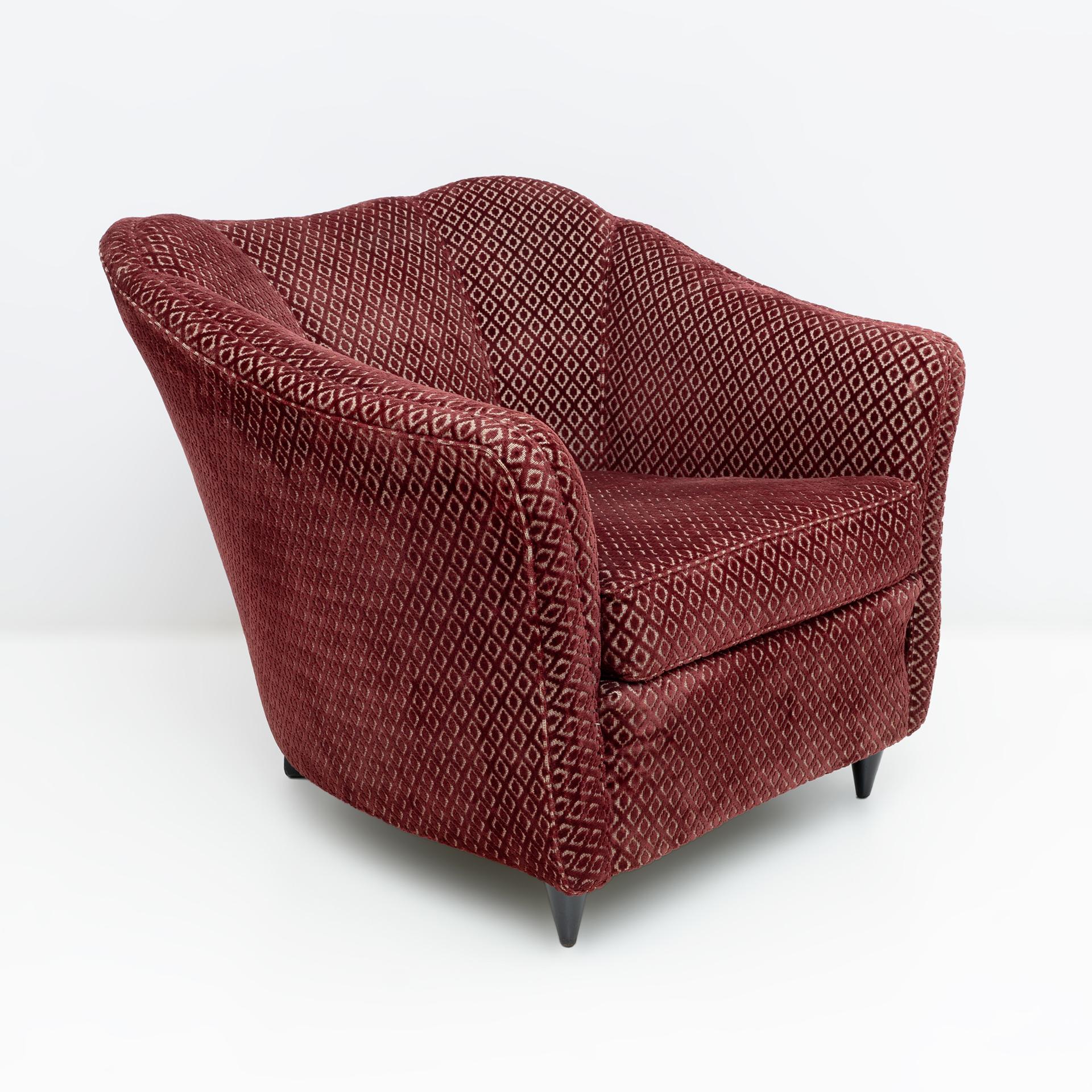 Pair of Gio Ponti Mid-Century Modern Velvet Armchairs for Casa e Giardino, 1950s For Sale 8