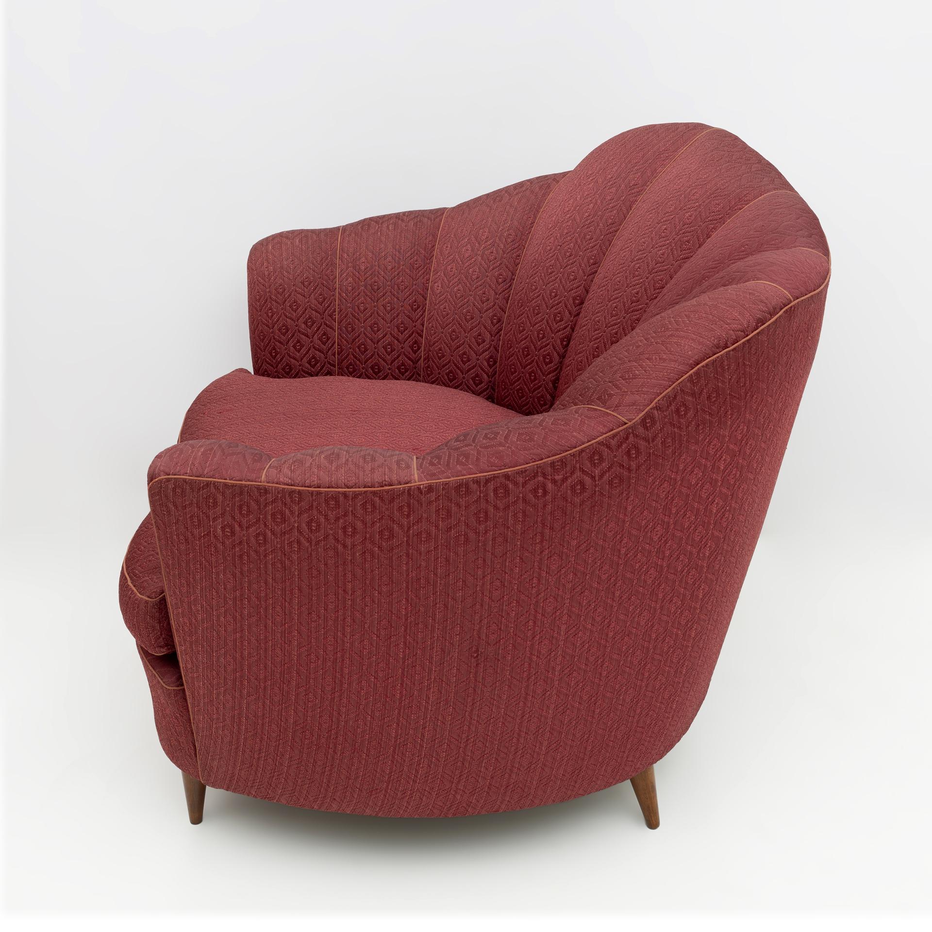 Mid-20th Century Pair of Gio Ponti Mid-Century Modern Velvet Armchairs for Casa e Giardino, 1950s For Sale