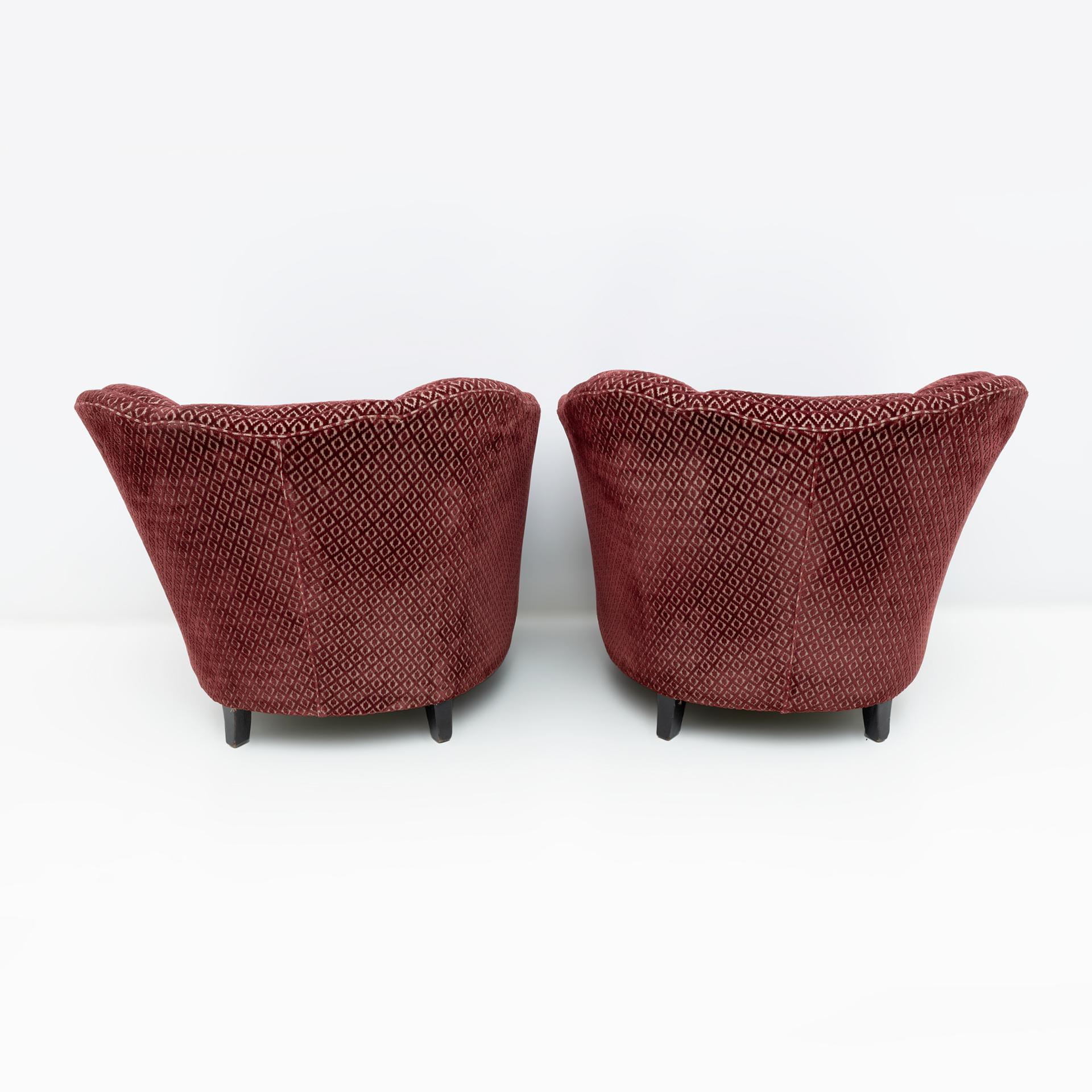 Pair of Gio Ponti Mid-Century Modern Velvet Armchairs for Casa e Giardino, 1950s For Sale 2