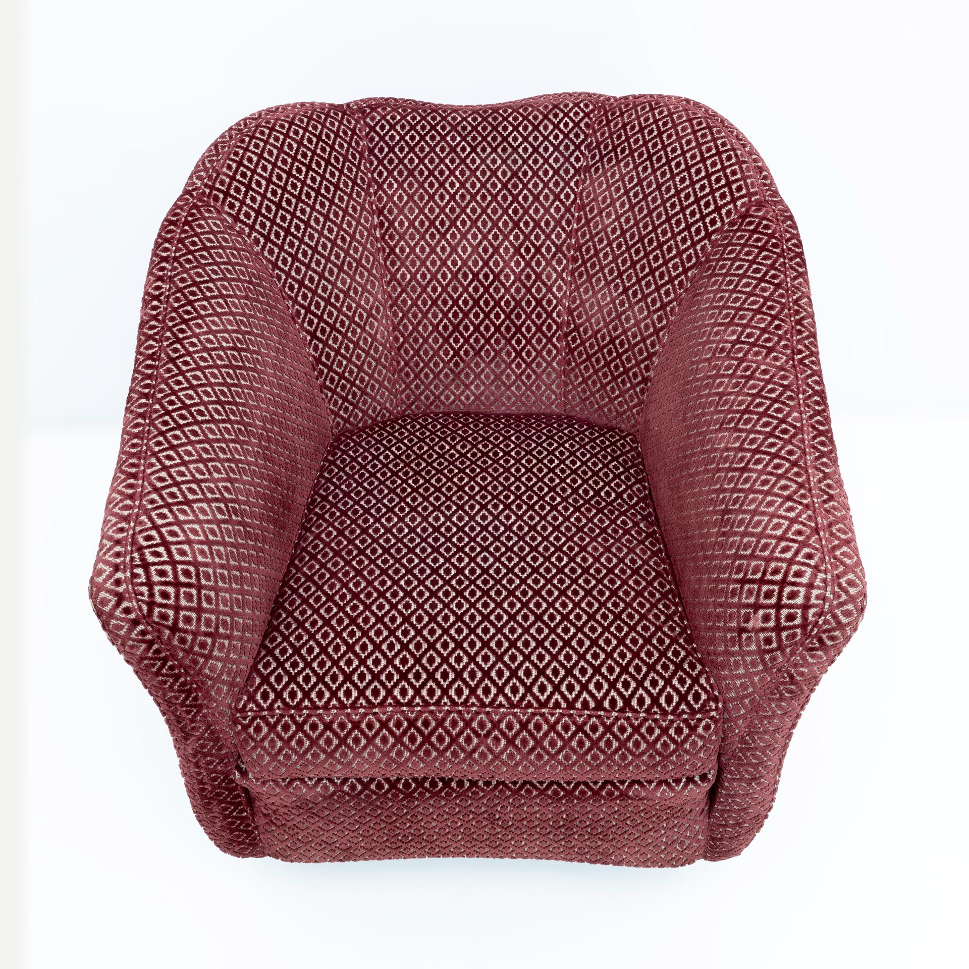 Pair of Gio Ponti Mid-Century Modern Velvet Armchairs for Casa e Giardino, 1950s For Sale 4