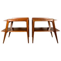 Pair of Gio Ponti Side Tables in Walnut