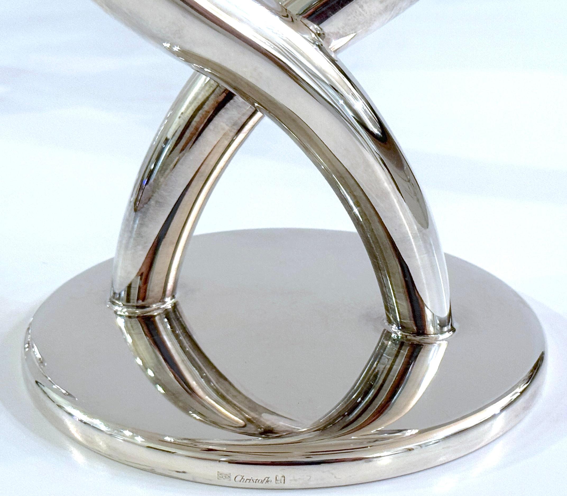 Pair of Gio Ponti Silverplated Candelabra for Christofle 3