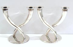 Paire de candélabres en argent de Gio Ponti pour Christofle