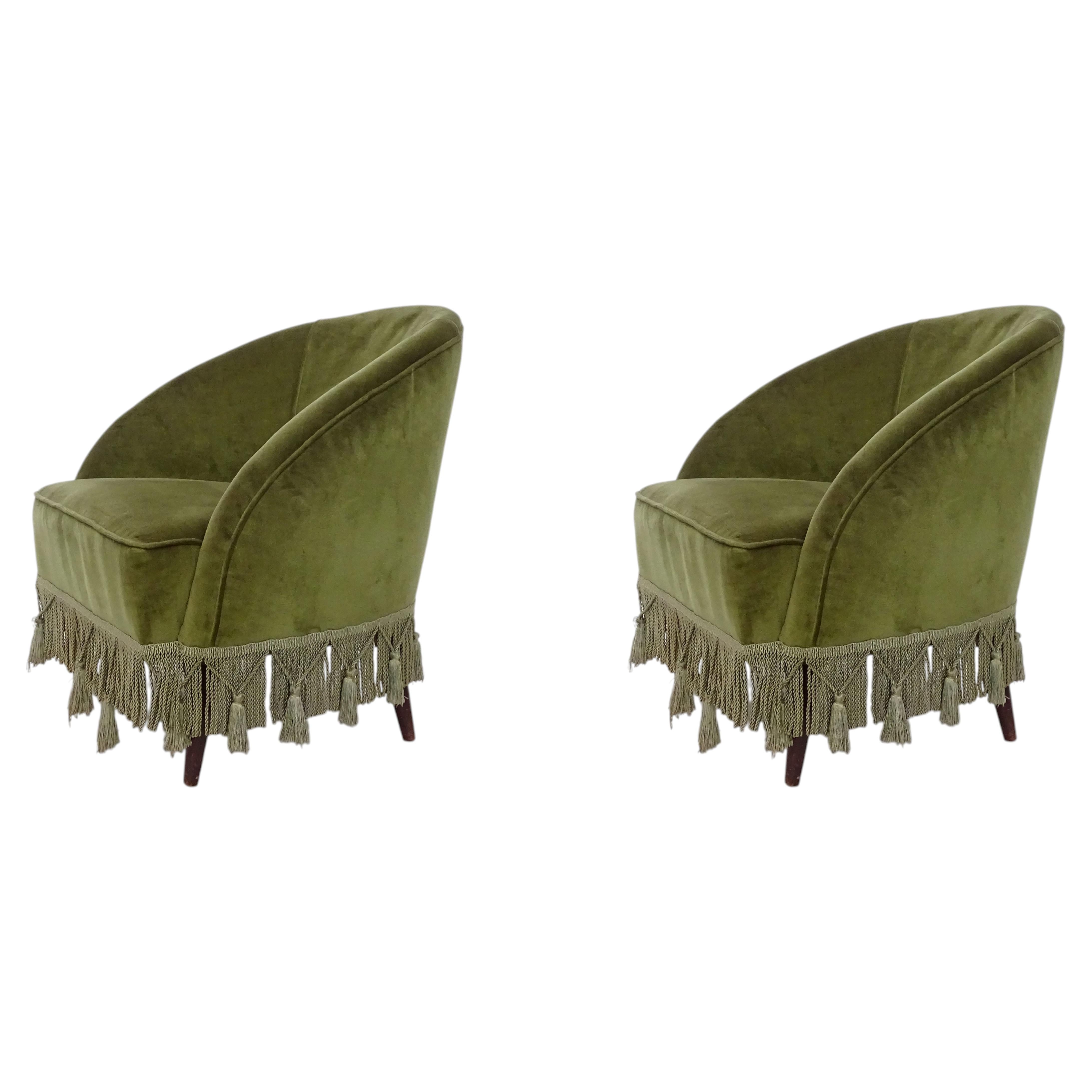 Pair of Gio Ponti Small Lounge Chairs, Presented at the Triennale, 1936