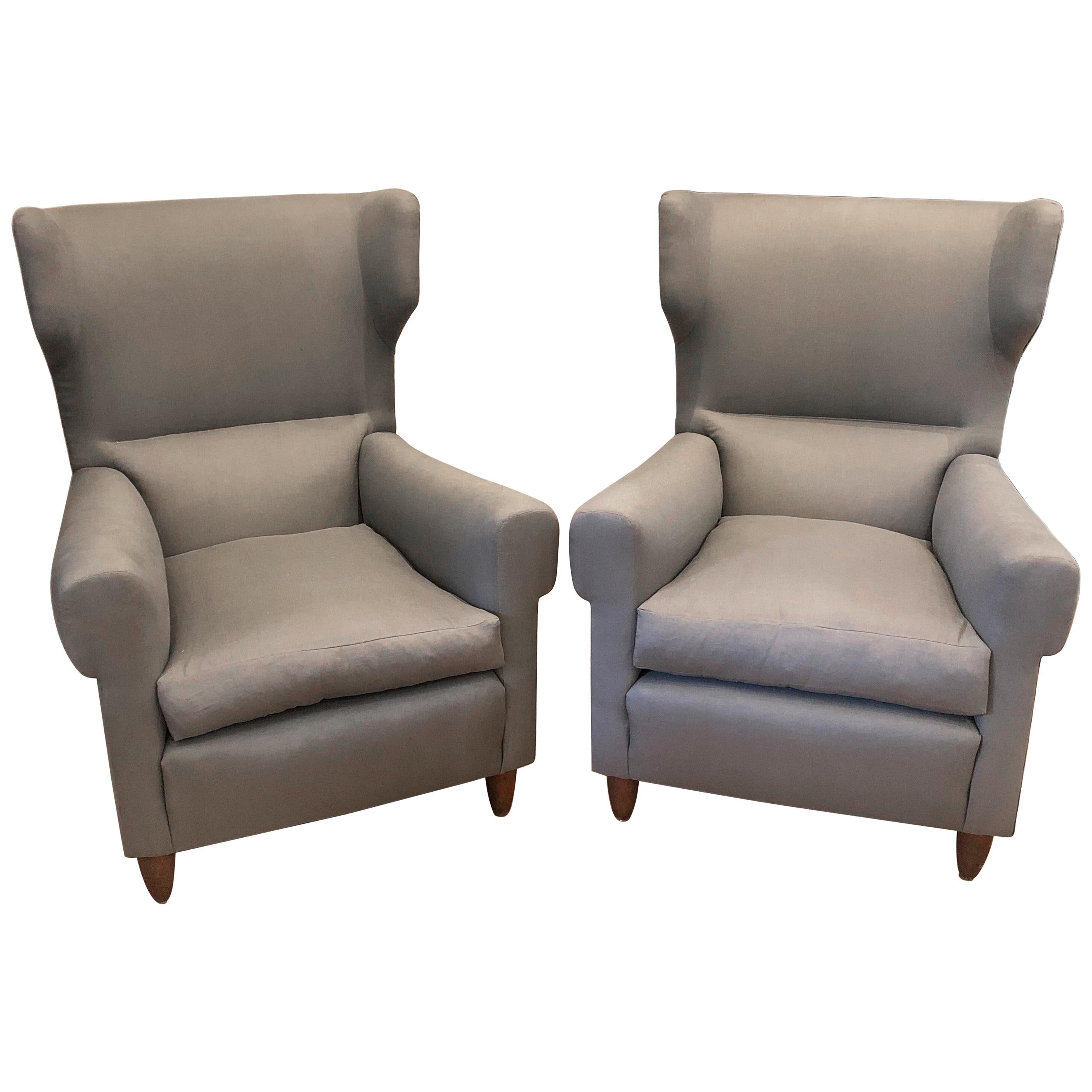 Pair of Gio Ponti Style Armchairs For Sale