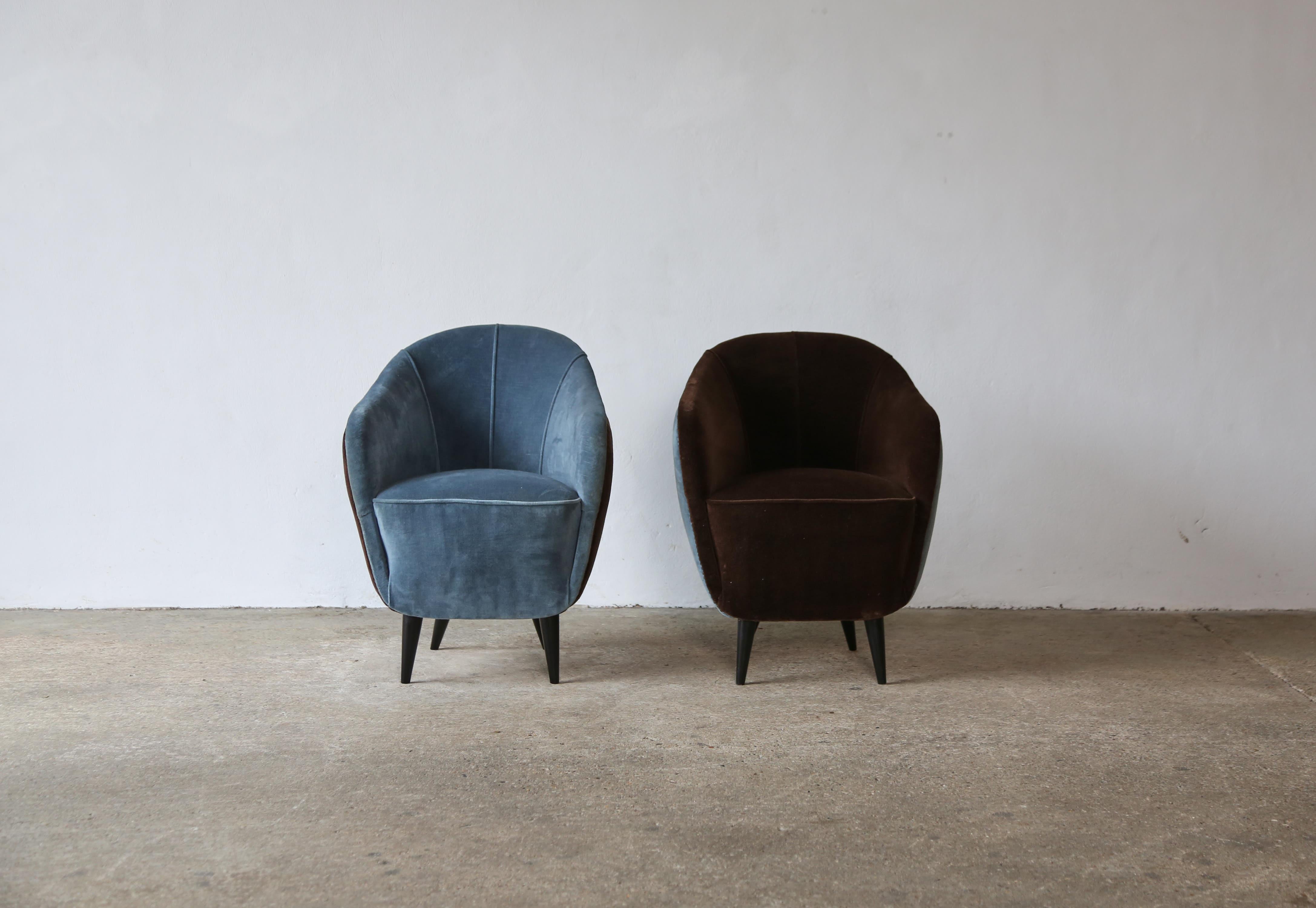 Pair of Gio Ponti Style Chairs, Italy, 1960s In Good Condition For Sale In London, GB