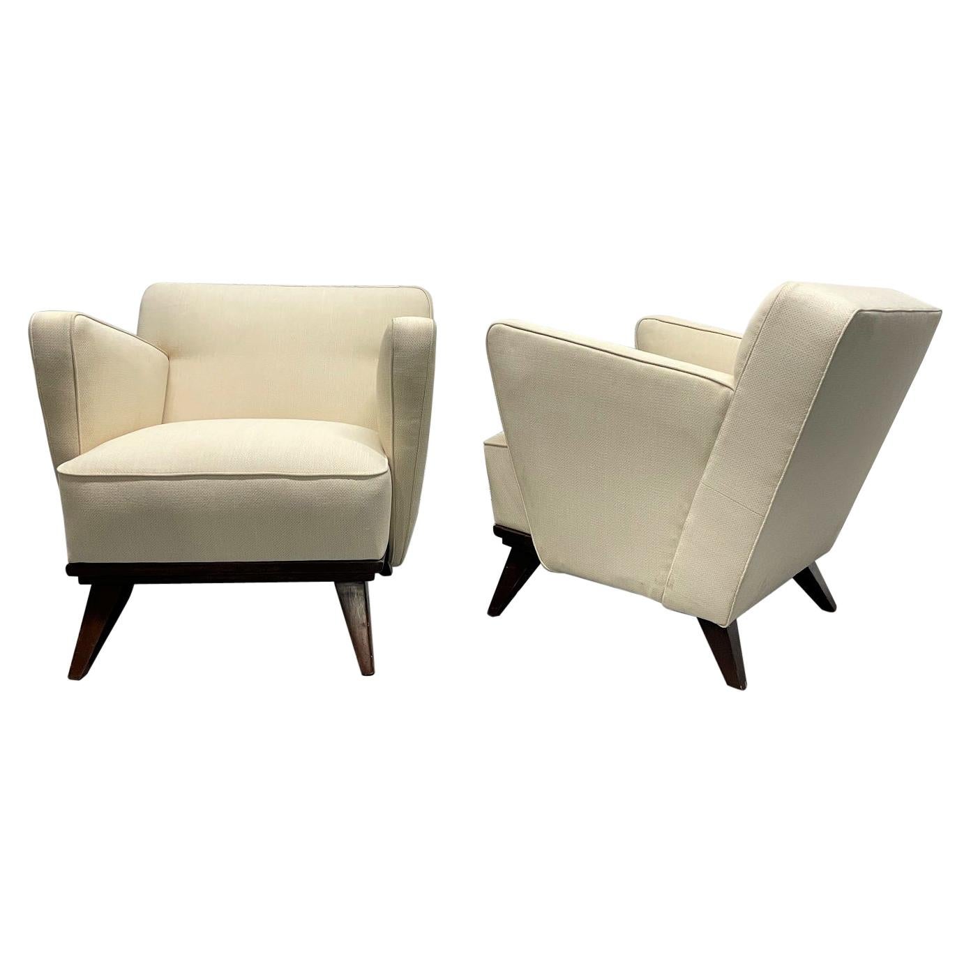 Pair of Gio Ponti Style Lounge Chairs For Sale