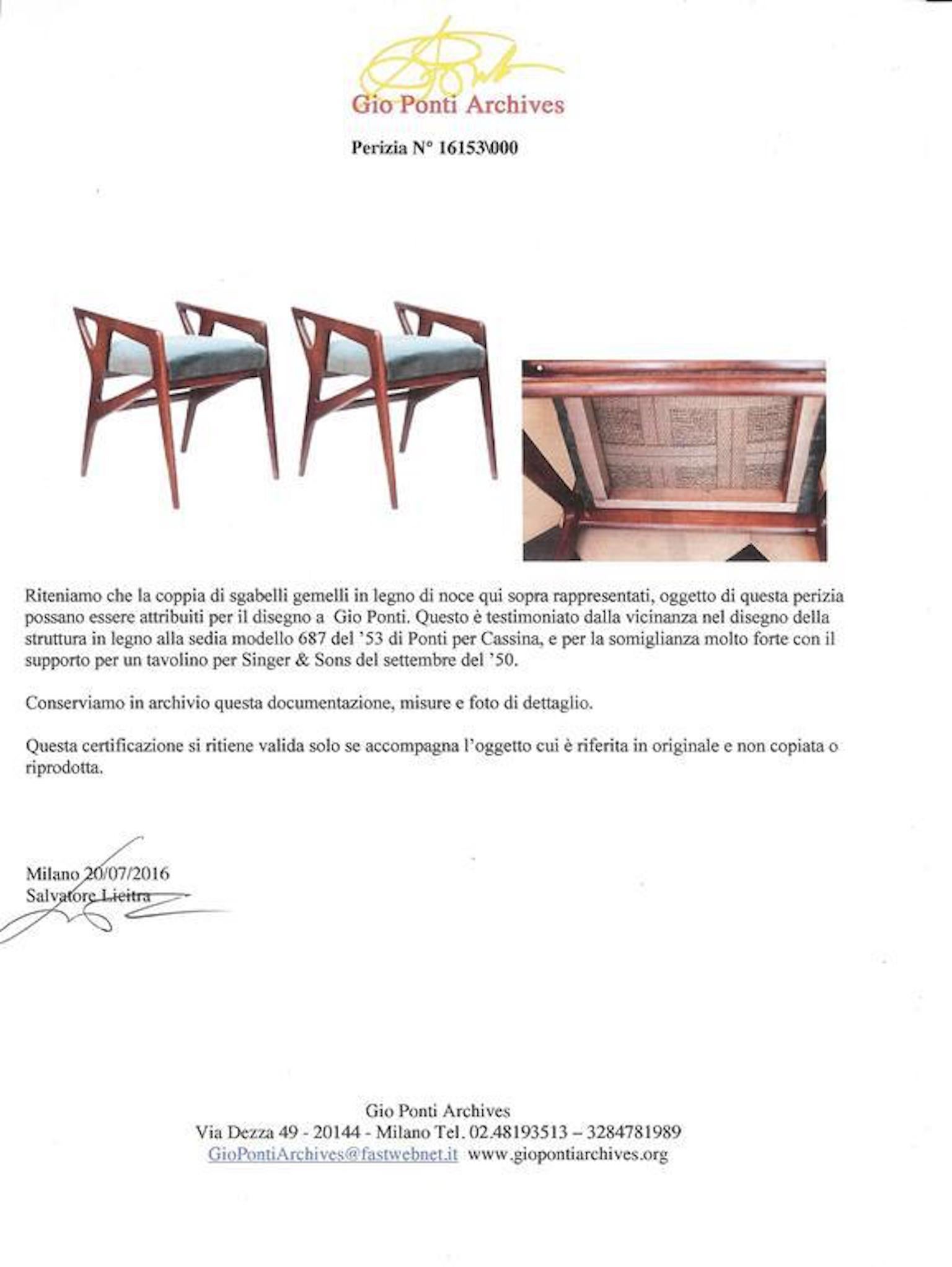 Pair of Gio Ponti Style Stools 10