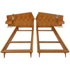 Vintage Pair of Gio Ponti Style Twin Beds