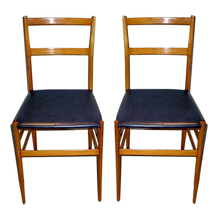 Pair of GIO PONTI Superleggera Chairs For Sale