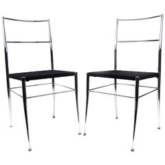 Pair of Gio Ponti Superleggera Style Chairs