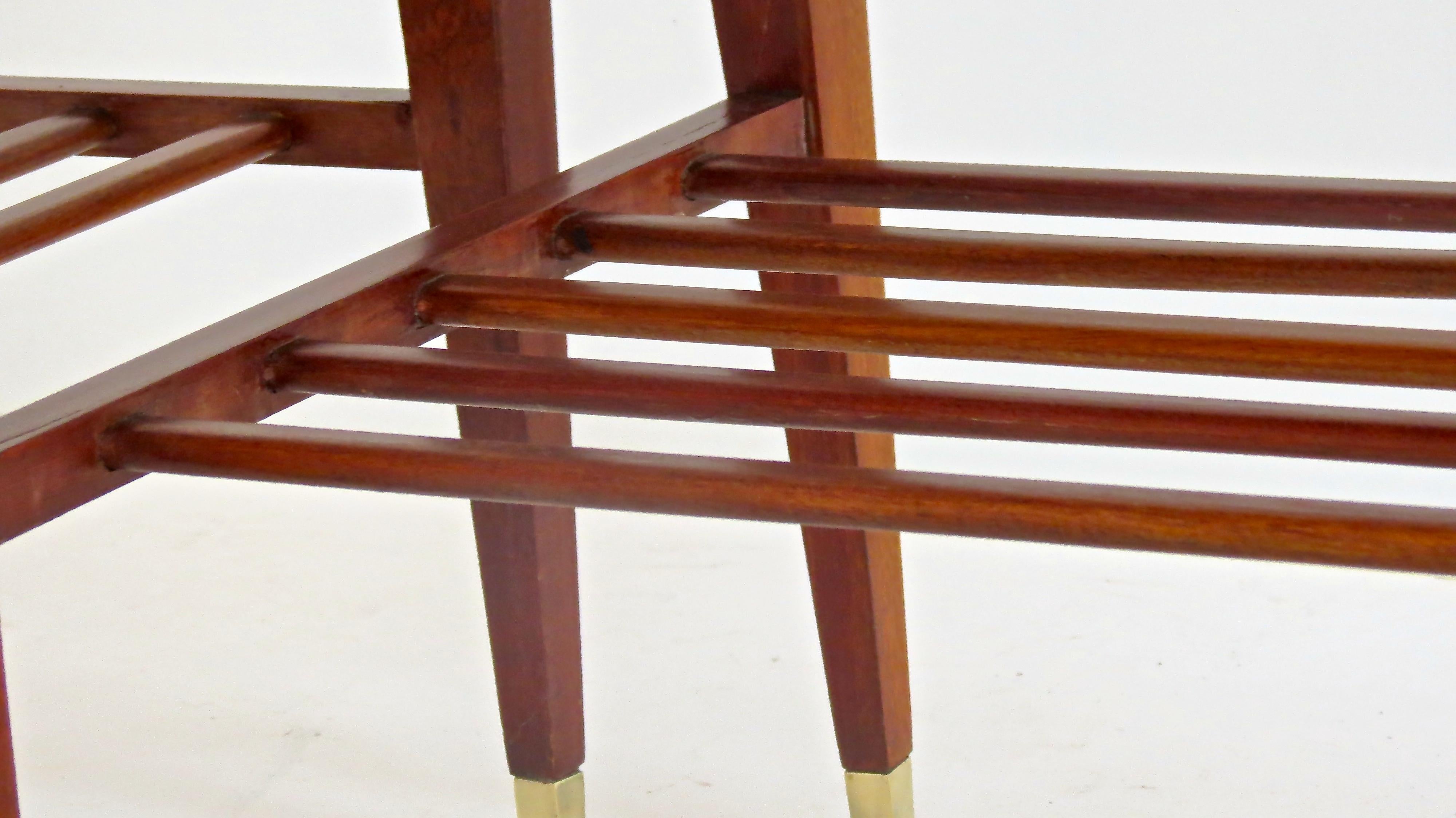 Pair of Gio Ponti Walnut Side Tables, Luggage Racks for Hotel Royal Naples, 1953 3