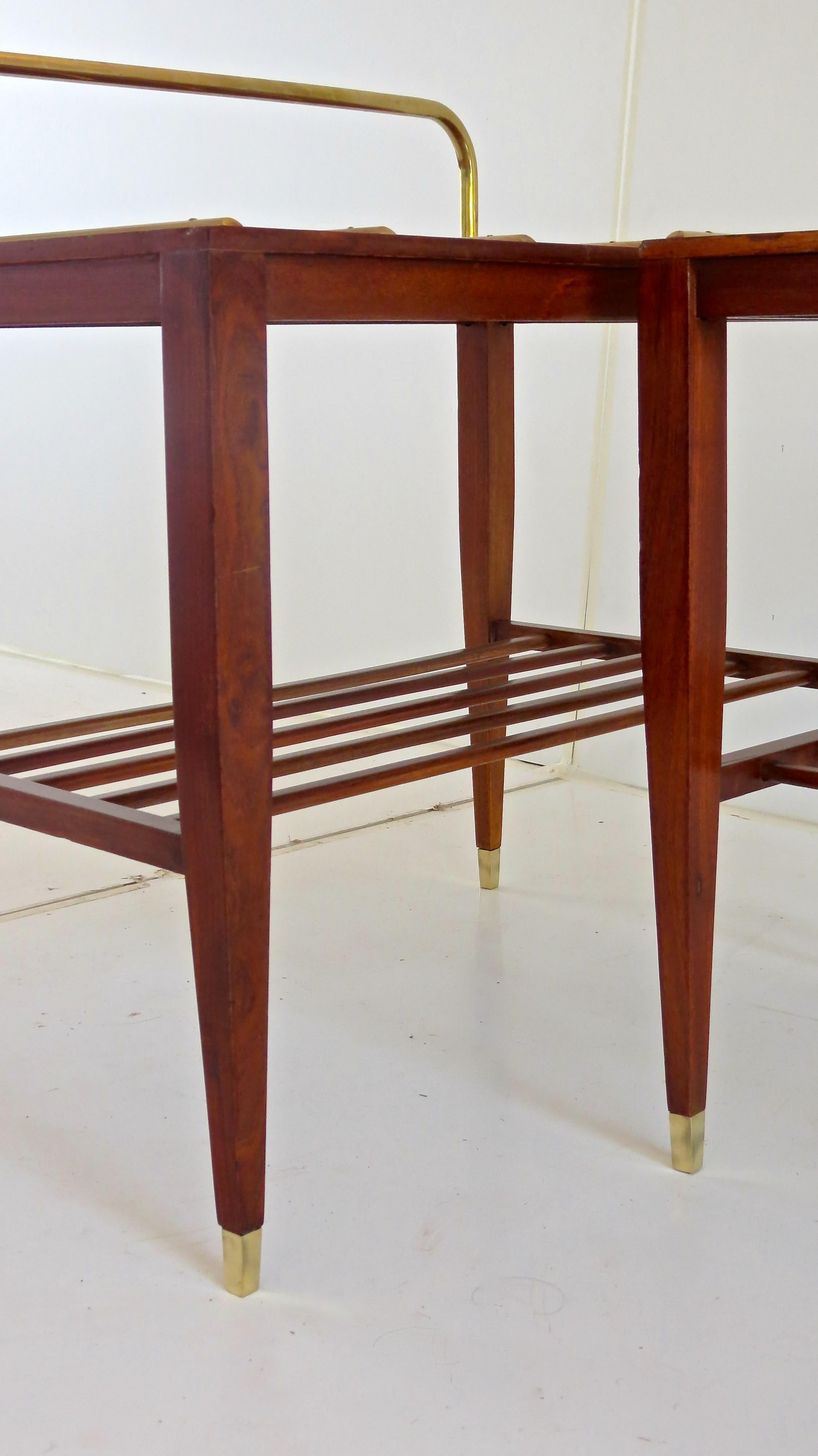 Pair of Gio Ponti Walnut Side Tables, Luggage Racks for Hotel Royal Naples, 1953 4