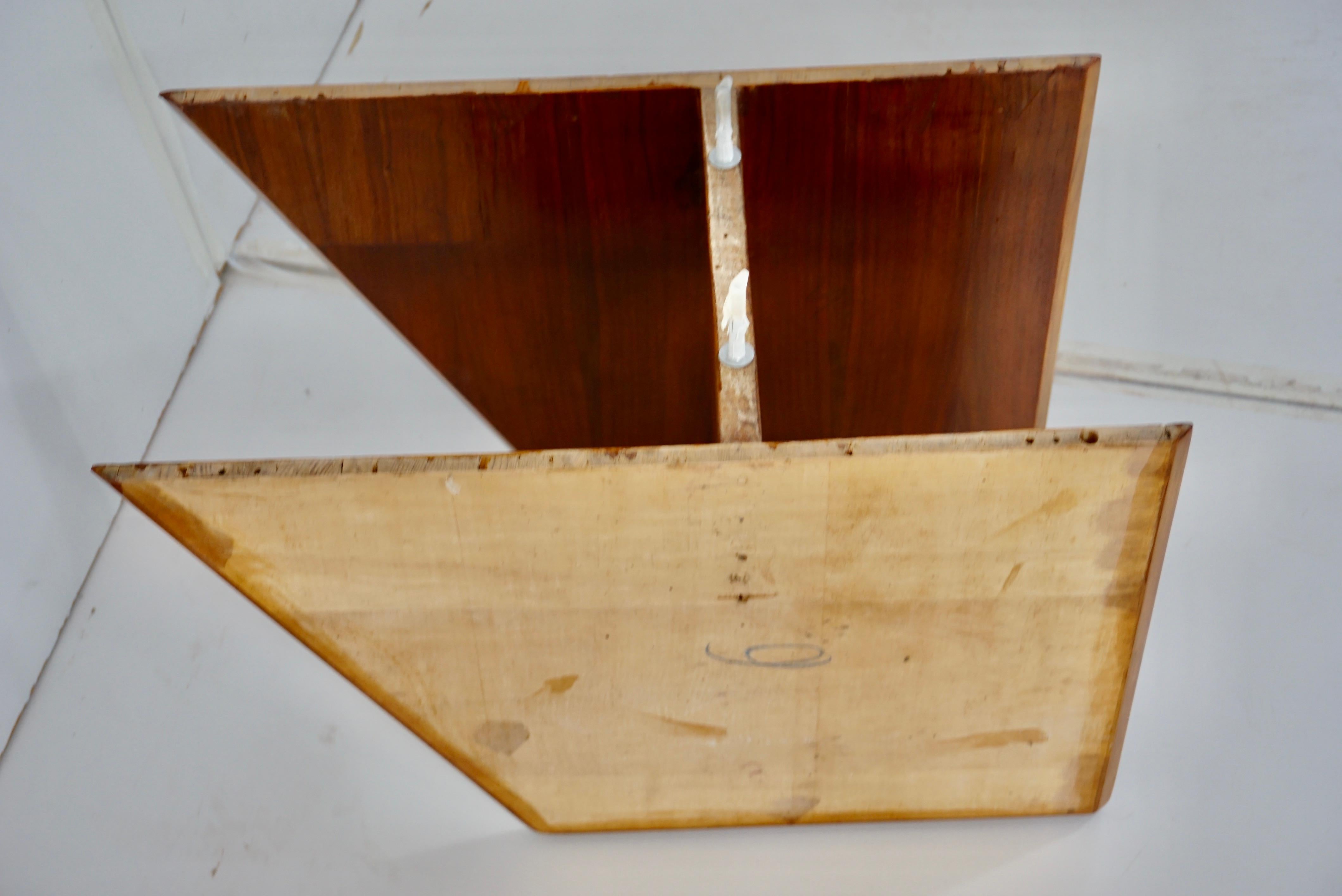 pair of GIO PONTI wood hanging nightstand tables, side tables Hotel Royal, 1955 10