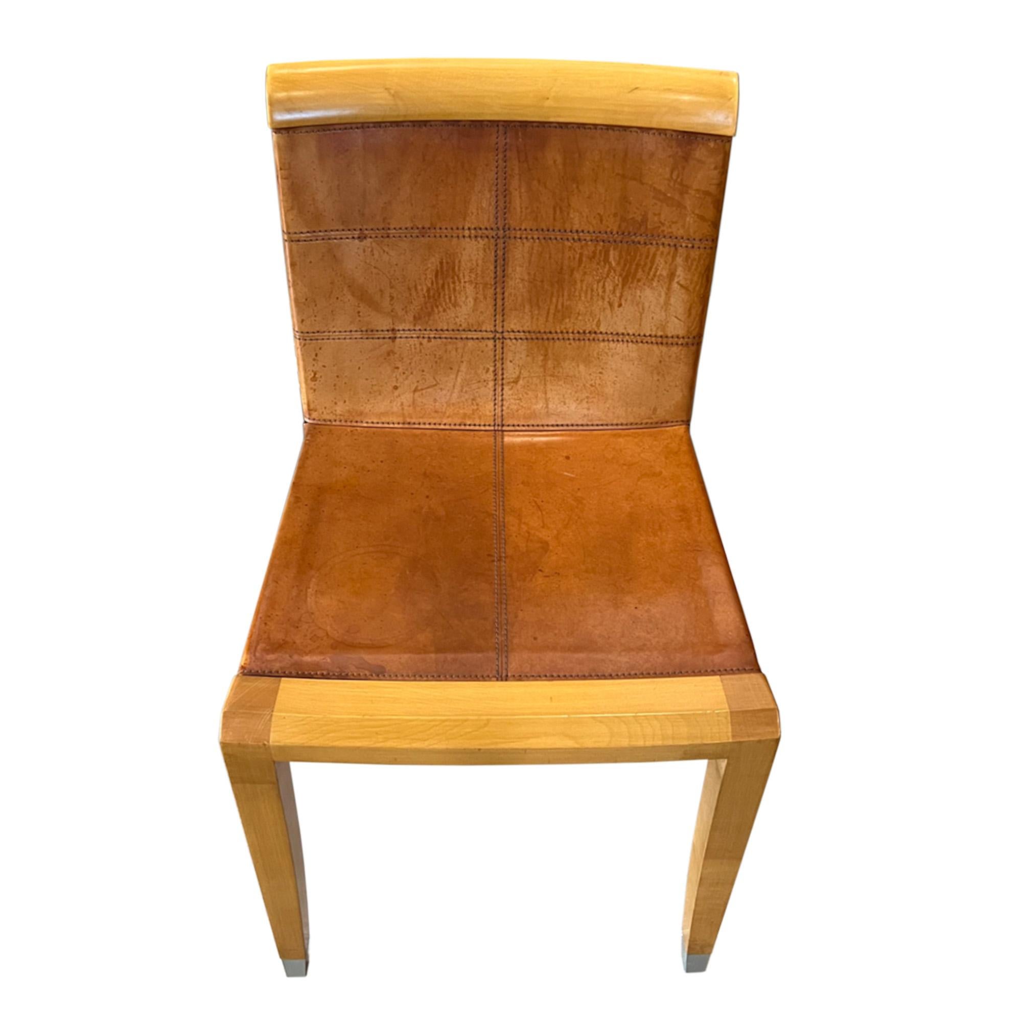 Mid-Century Modern Pair of Giorgetti 1980s Dining Chairs