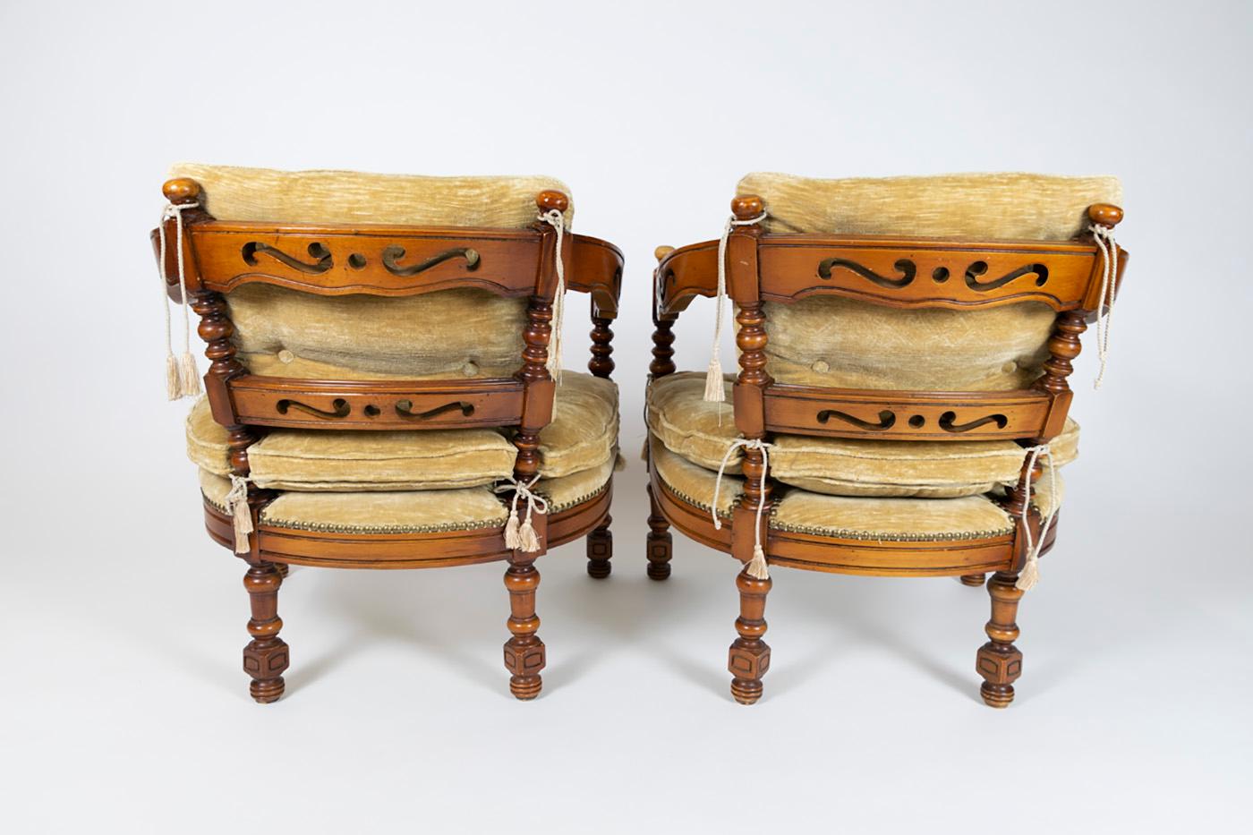 Pair of Giorgetti Armchairs Gallery Collection, Made in Italy, 1970s For Sale 2