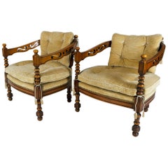 Pair of Giorgetti Armchairs Gallery Collection, Made in Italy 1970s