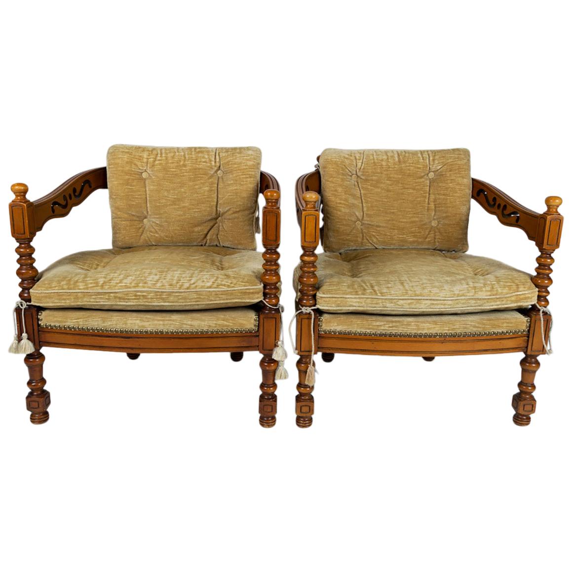 Pair of Giorgetti Armchairs Gallery Collection, Made in Italy, 1970s For Sale
