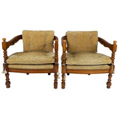 Pair of Giorgetti Armchairs Gallery Collection, Made in Italy, 1970s