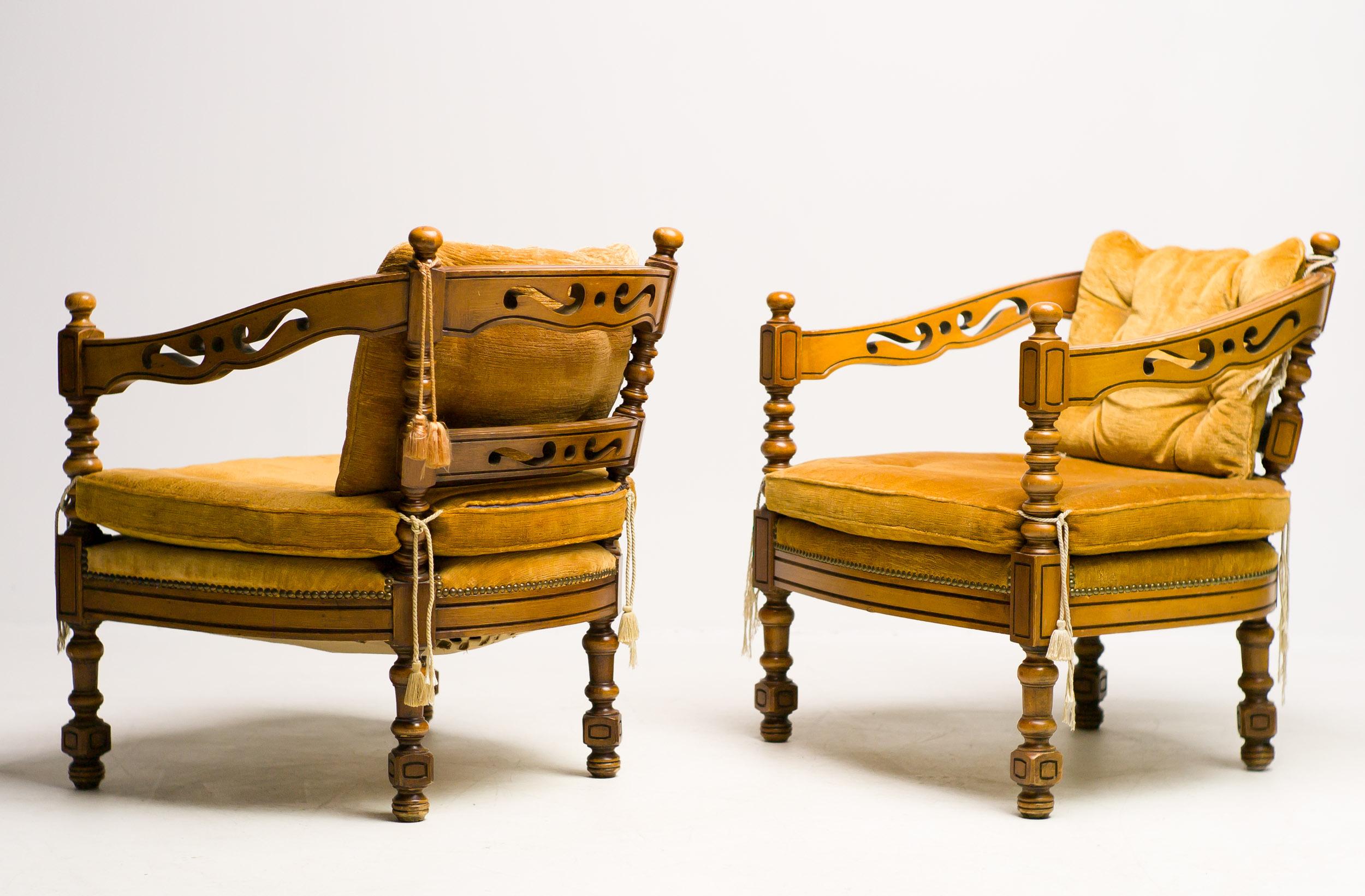 Art Deco Pair of Giorgetti Armchairs of the 1975 Gallery Collection