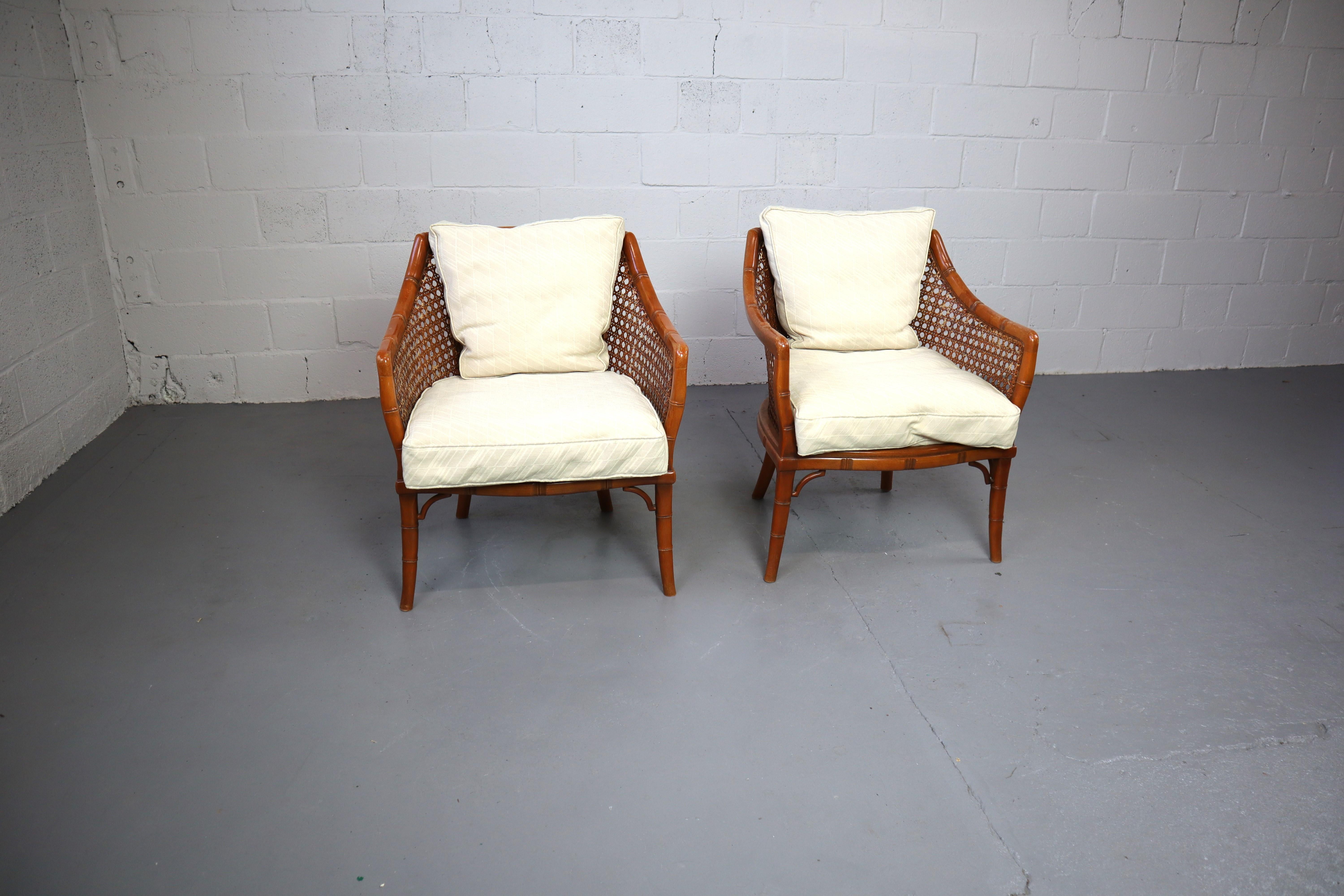 Paar Giorgetti-Sessel aus Kunstbambus und Rattan, 1970er-Jahre im Zustand „Gut“ in Langemark-Poelkapelle, BE