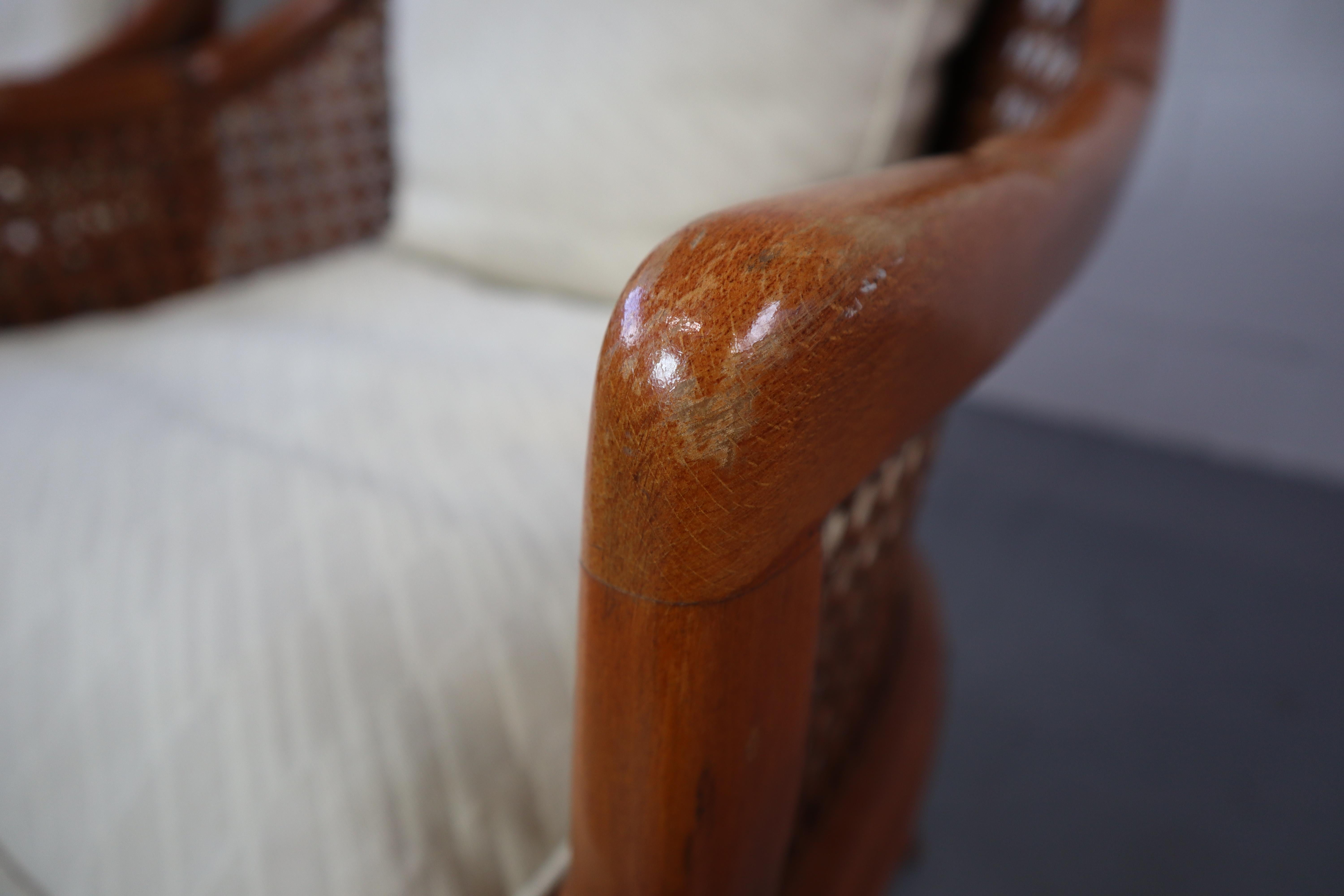 Pair of Giorgetti Faux Bamboo and Rattan Armchairs, 1970s 3