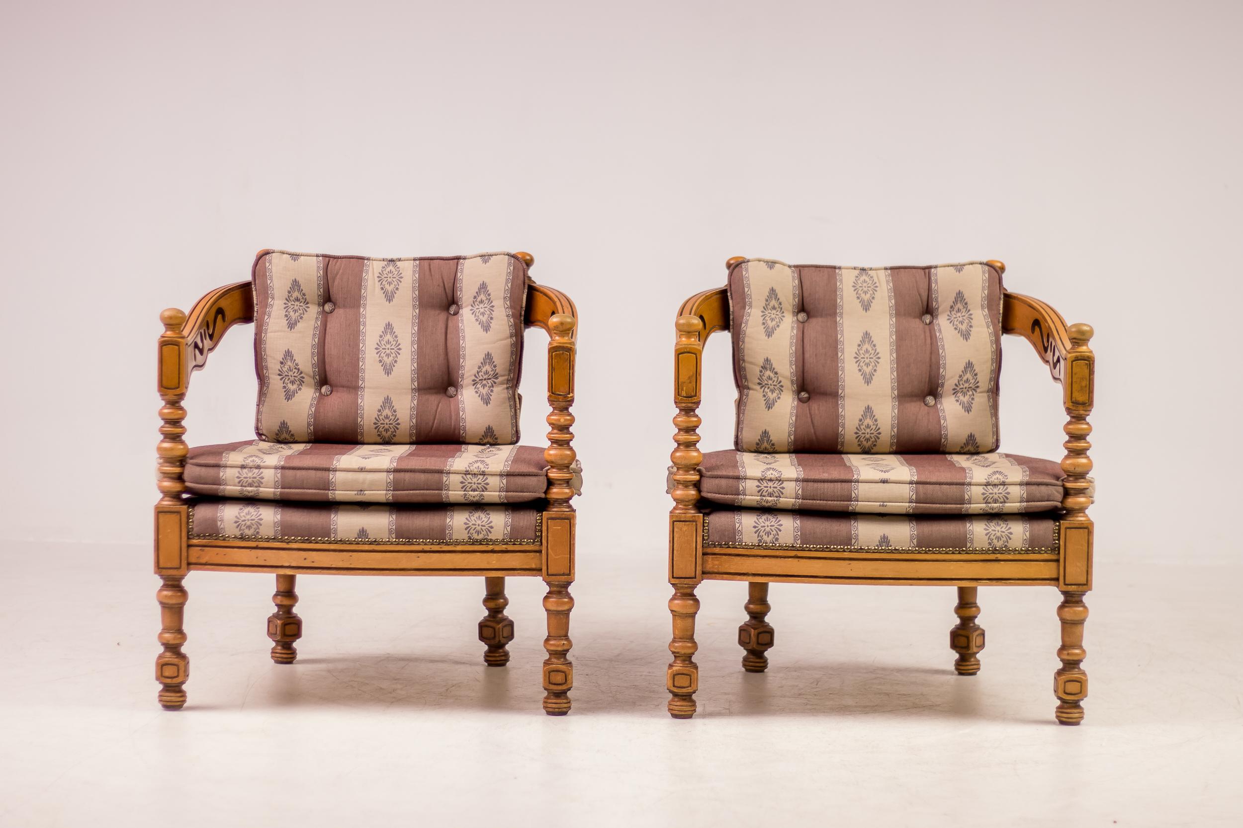 Italian Pair of Giorgetti Gallery Armchairs